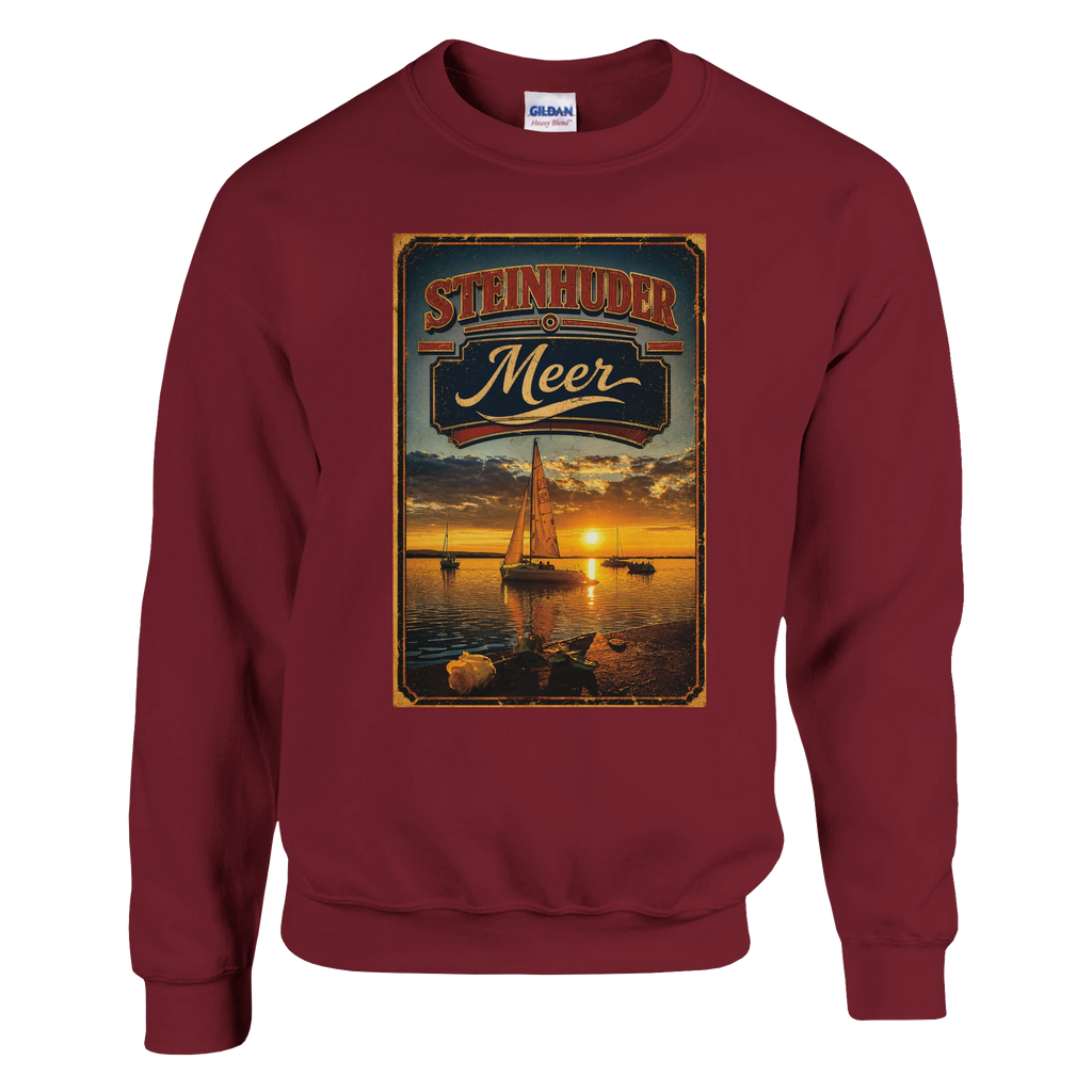 Pullover in Weiß mit Motiv „White Night am Wilhelmstein mit Sunset“