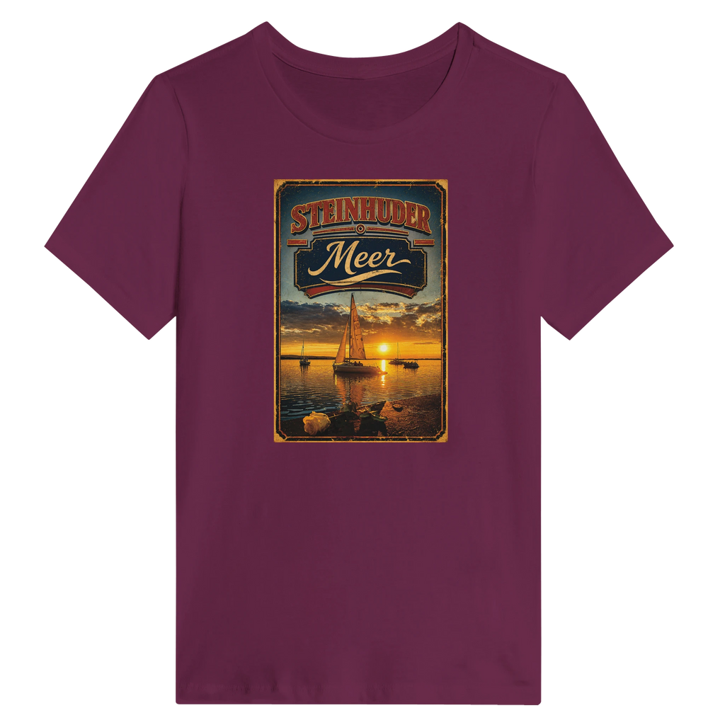 Damen-T-Shirt in Weiß mit Motiv „White Night am Wilhelmstein mit Sunset“