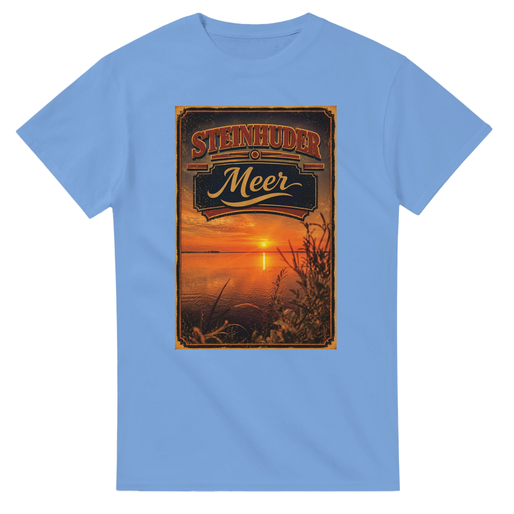 T-Shirt in Natur mit Motiv „Sunset am Steinhuder Meer“