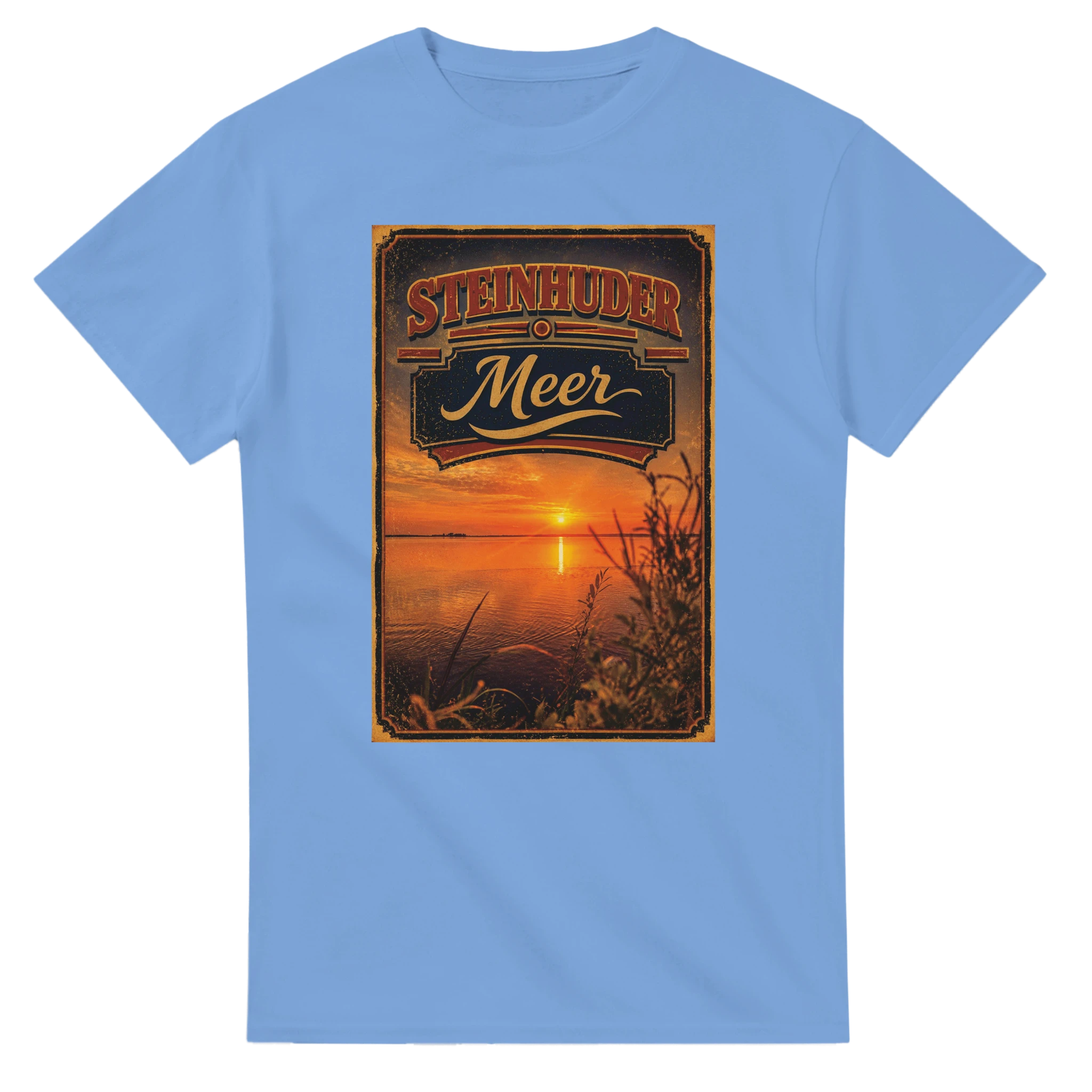 T-Shirt in Natur mit Motiv „Sunset am Steinhuder Meer“