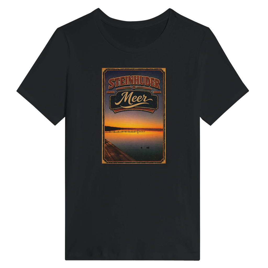 Damen-T-Shirt in Weiß mit Motiv „Steg an der Planke“