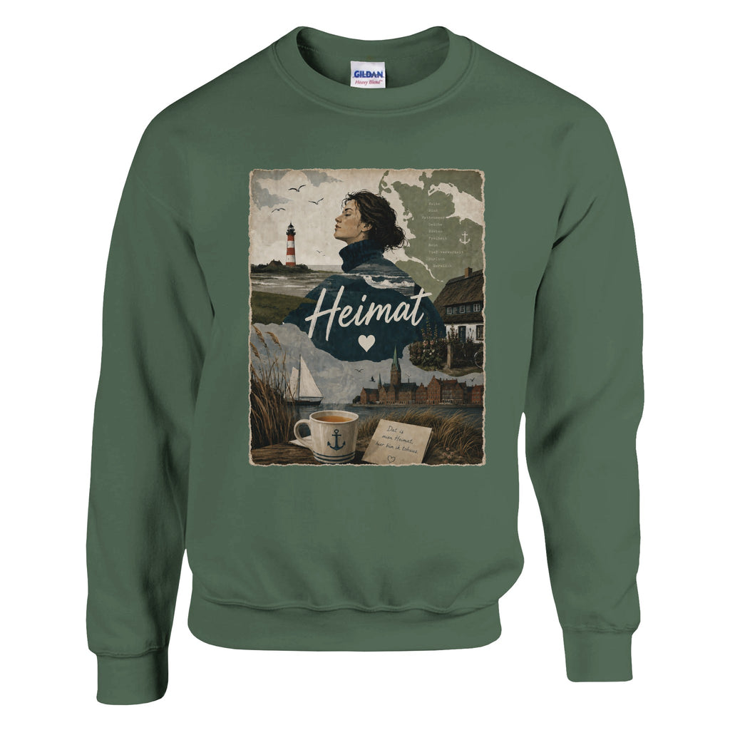 Pullover in Weiß mit Motiv „Heimat mit Herz“