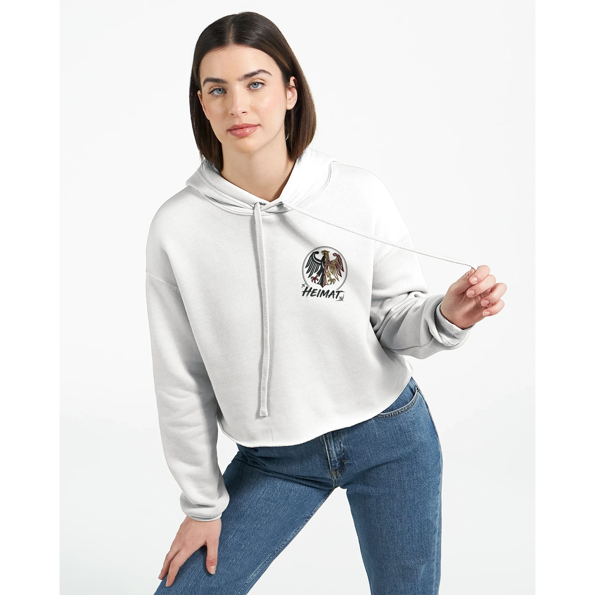 Damen-Hoodie in Pfirsich mit Motiv „Home of Wilhelmstein“
