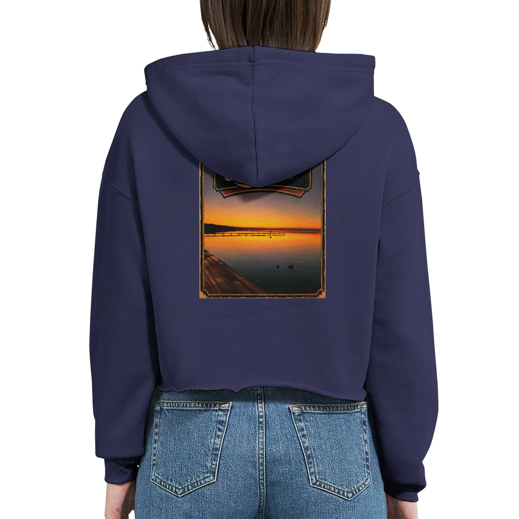 Damen-Hoodie in Pfirsich mit Motiv „Steg an der Planke“