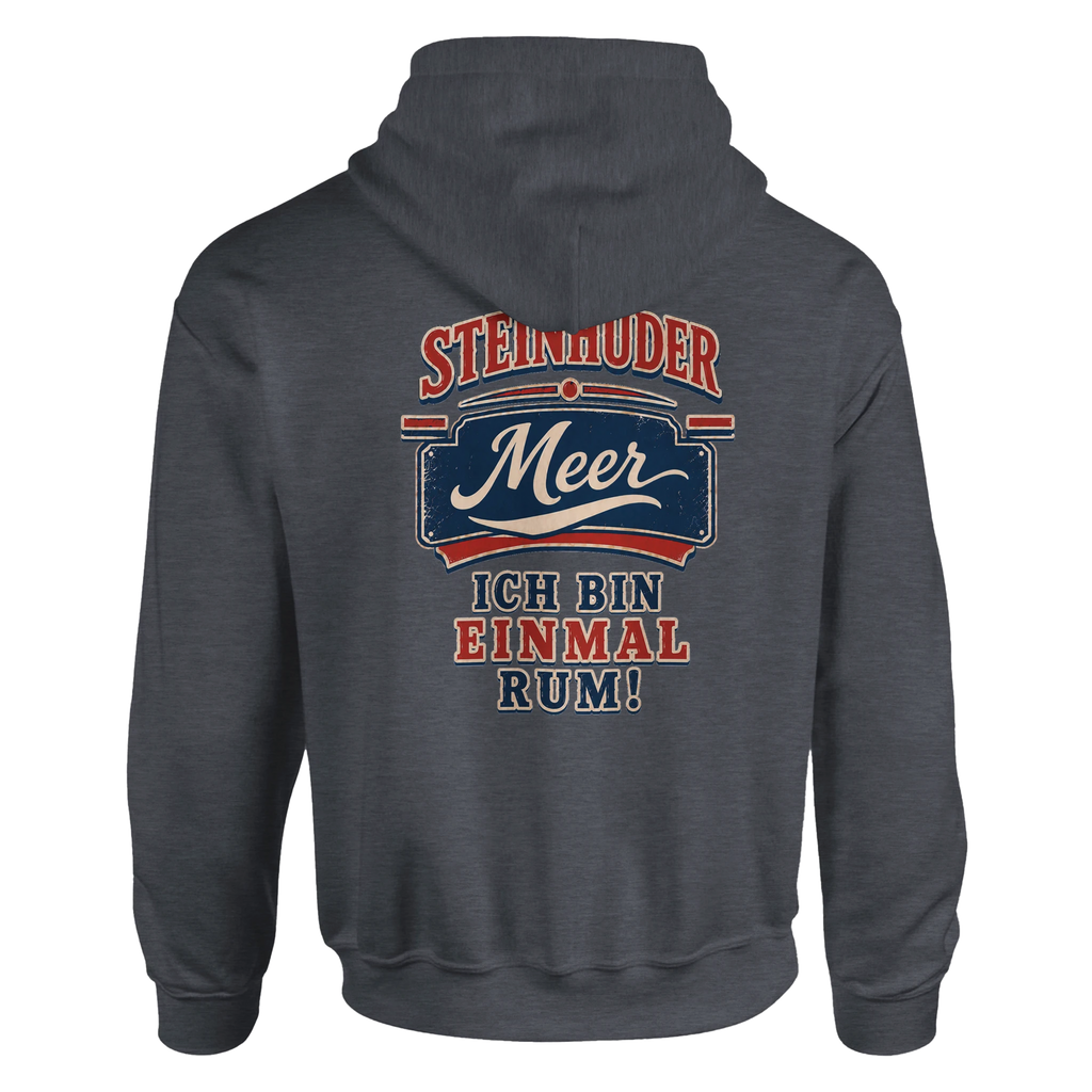 Hoodie in Weiß mit Motiv „Ich bin einmal rum“