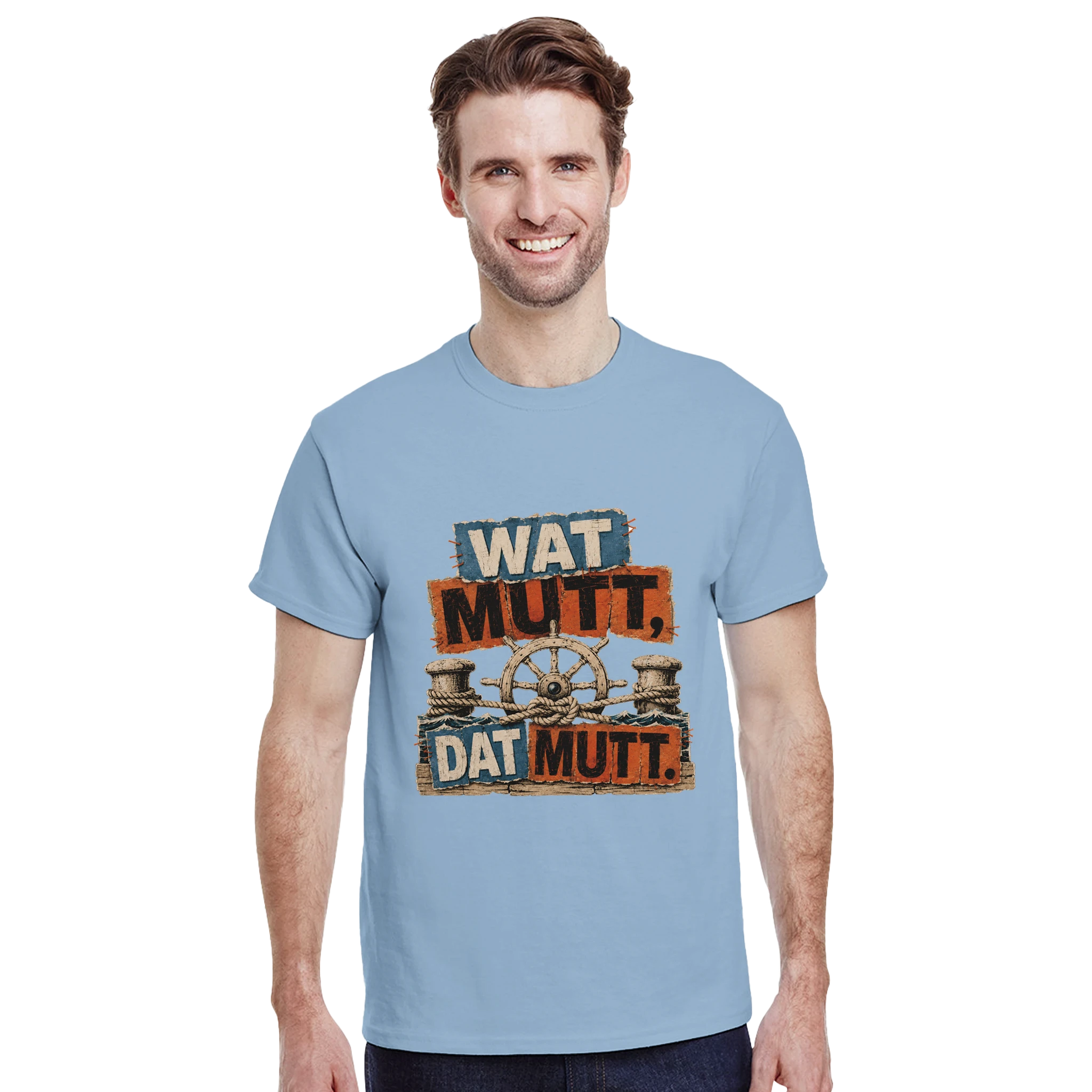T-Shirt in Natur mit Motiv „Wat Mutt, Dat Mutt.“