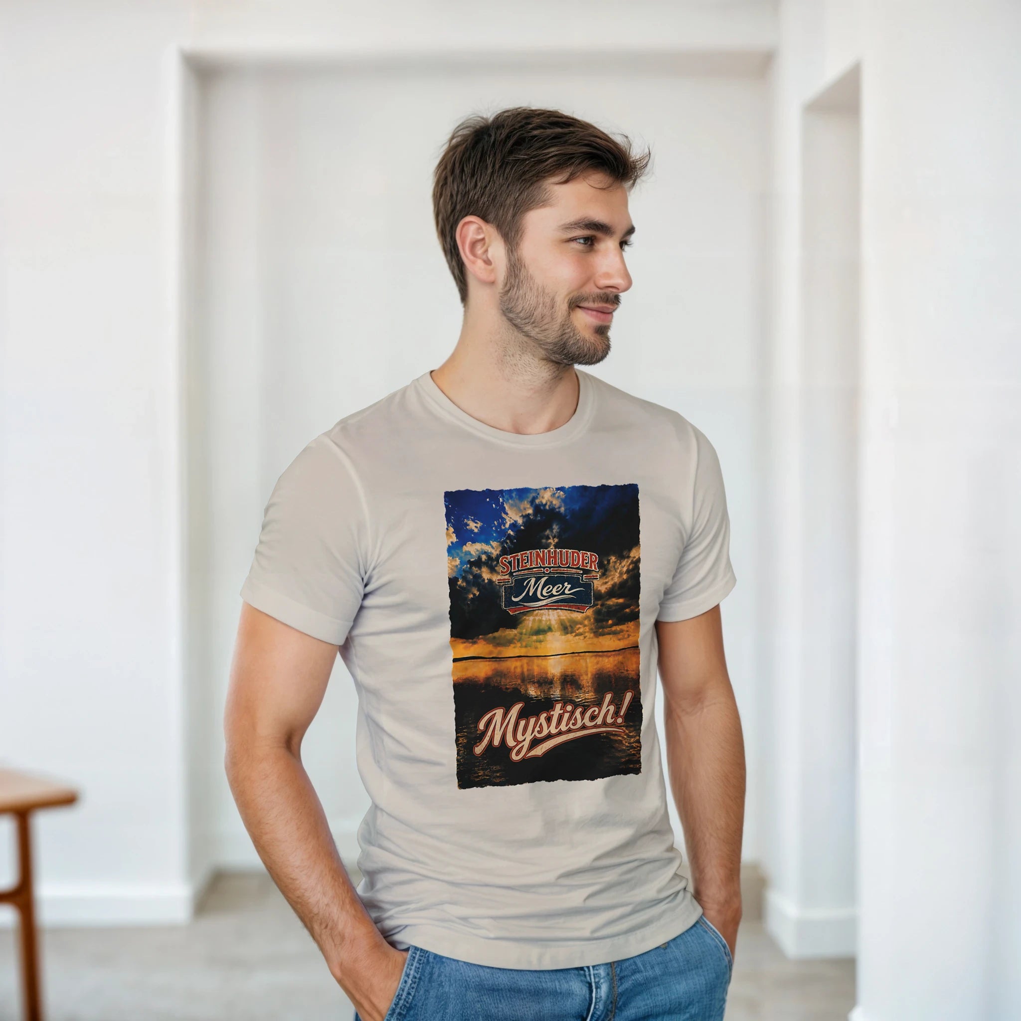 T-Shirt in Sand mit Motiv „Mystisch“