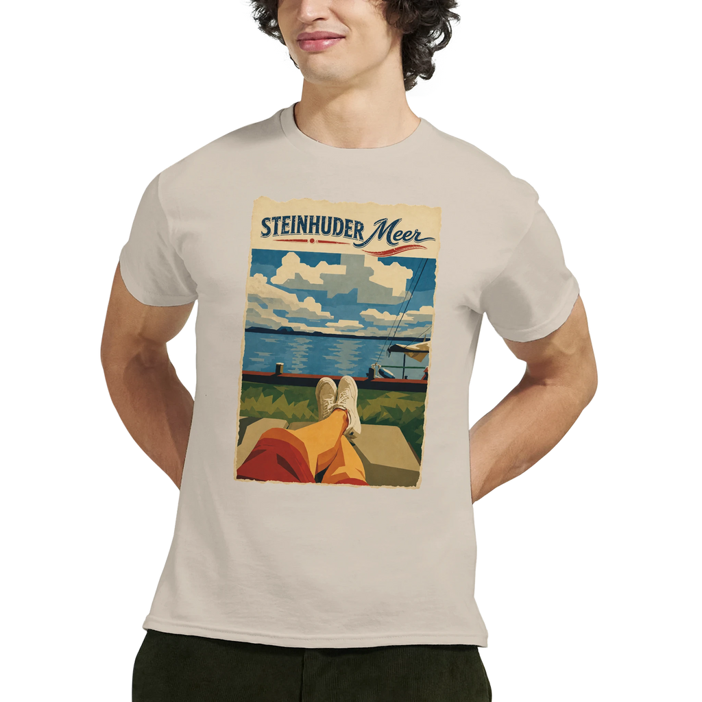 T-Shirt in Natur mit Motiv „Chillout“