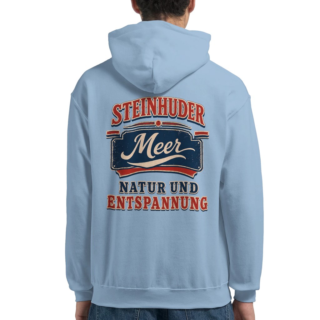 Hoodie in Weiß mit Motiv „Natur und Entspannung am Steinhuder Meer“