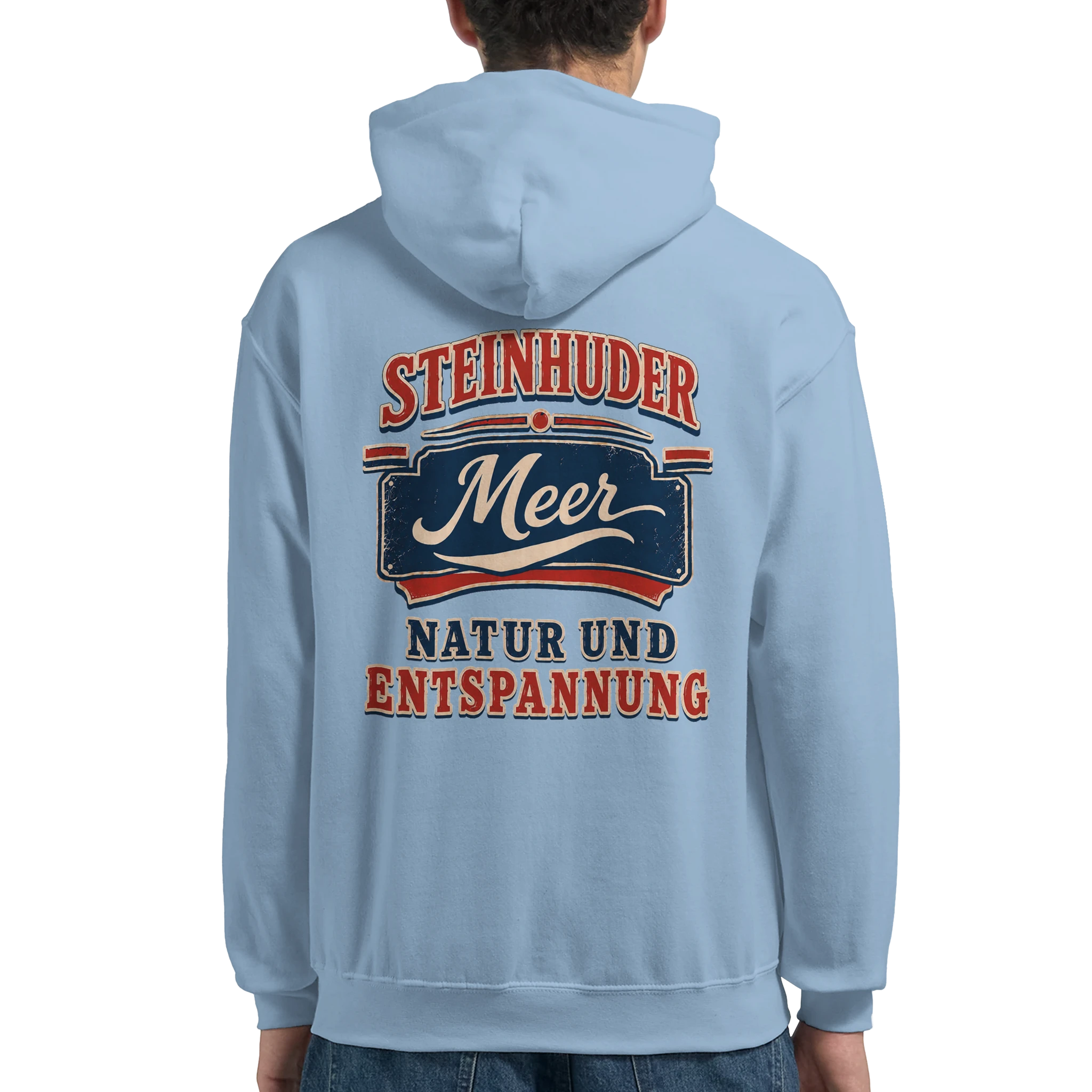 Hoodie in Weiß mit Motiv „Natur und Entspannung am Steinhuder Meer“
