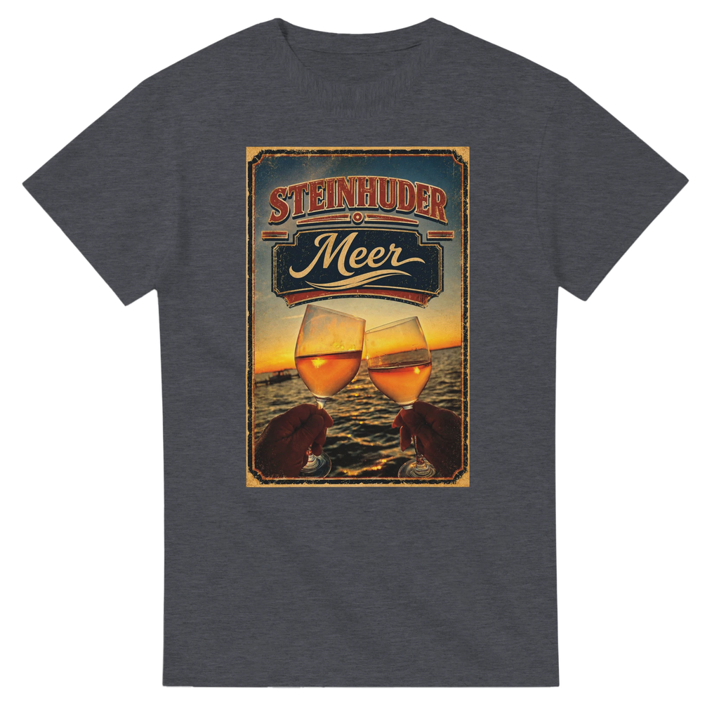 T-Shirt in Natur mit Motiv „Stößchen bei Sunset“