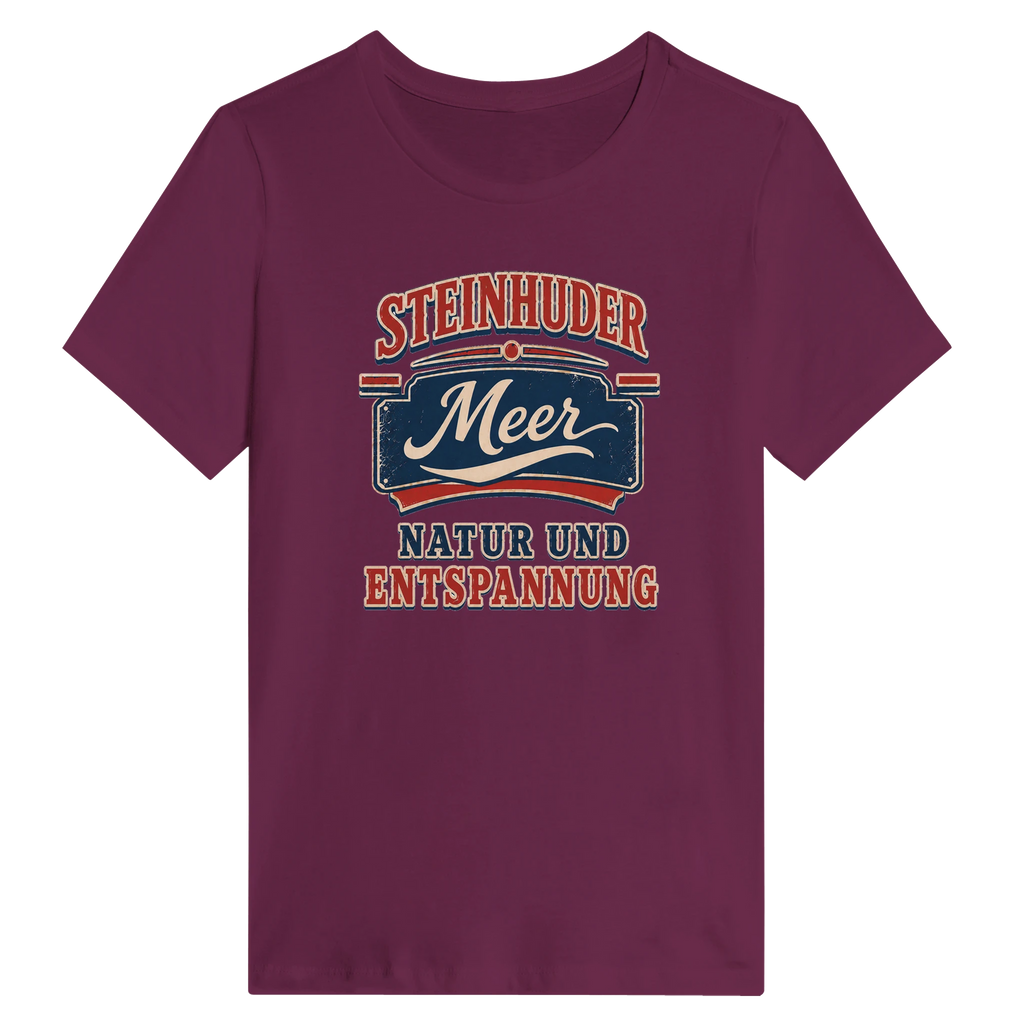 Damen-T-Shirt in Zitronengelb mit Motiv „Natur und Entspannung am Steinhuder Meer“