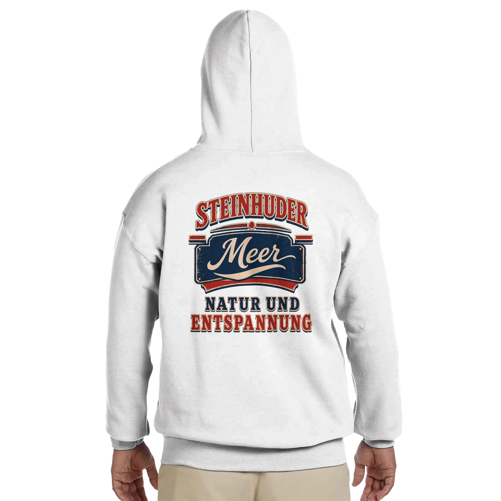 Hoodie in Sand mit Motiv „Natur und Entspannung am Steinhuder Meer“
