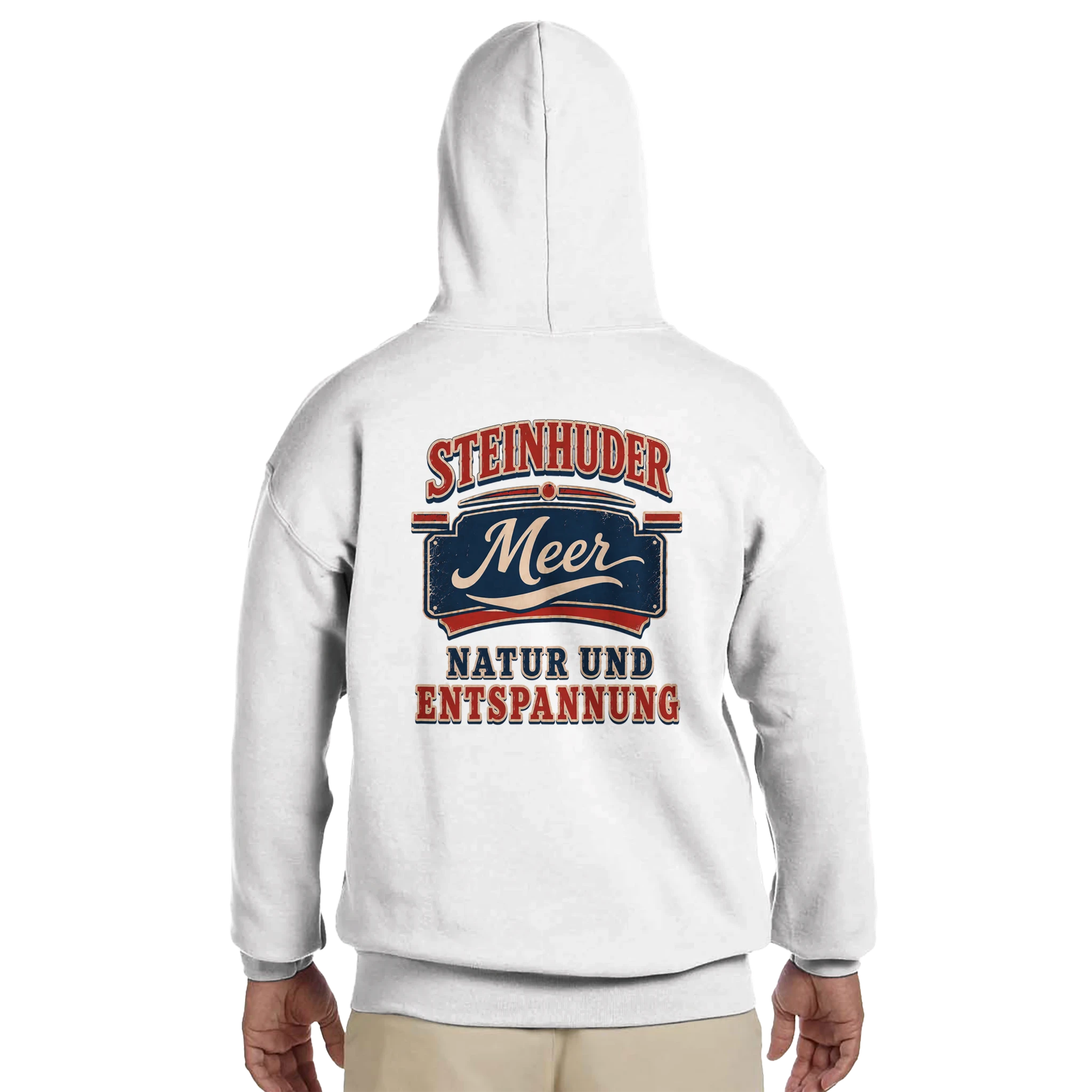 Hoodie in Sand mit Motiv „Natur und Entspannung am Steinhuder Meer“