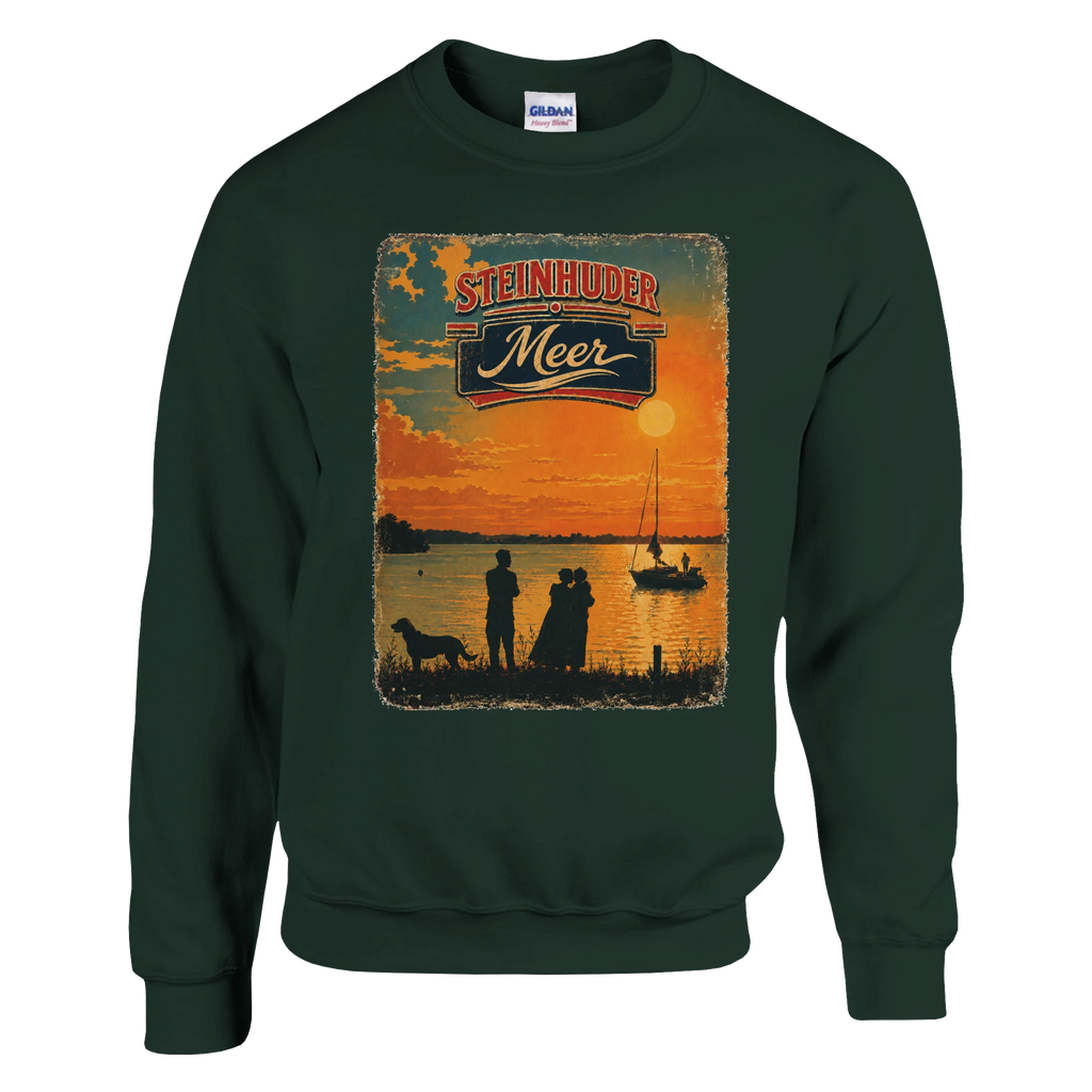 Pullover in Weiß mit Motiv „Familie beim Sunset“
