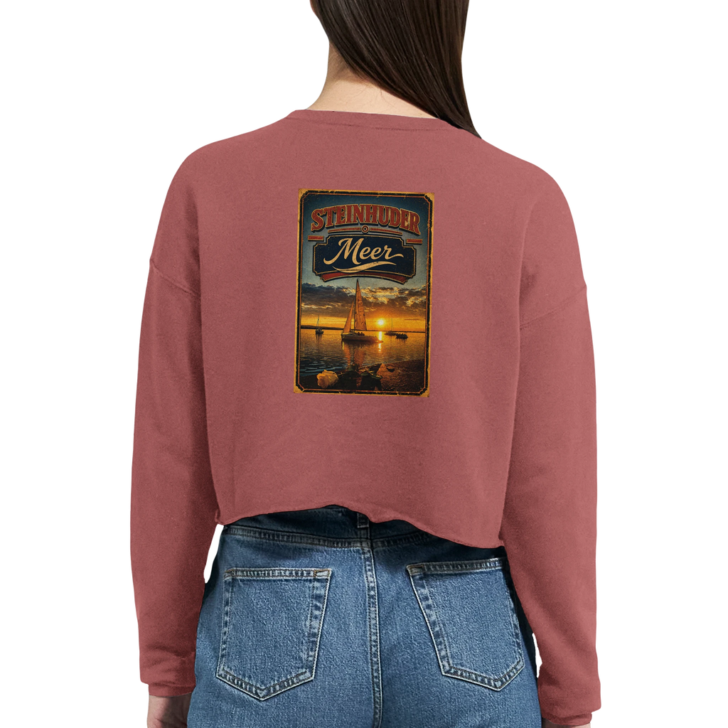 Damen-Pullover in Mauve mit Motiv „White Night am Wilhelmstein mit Sonnenuntergang“
