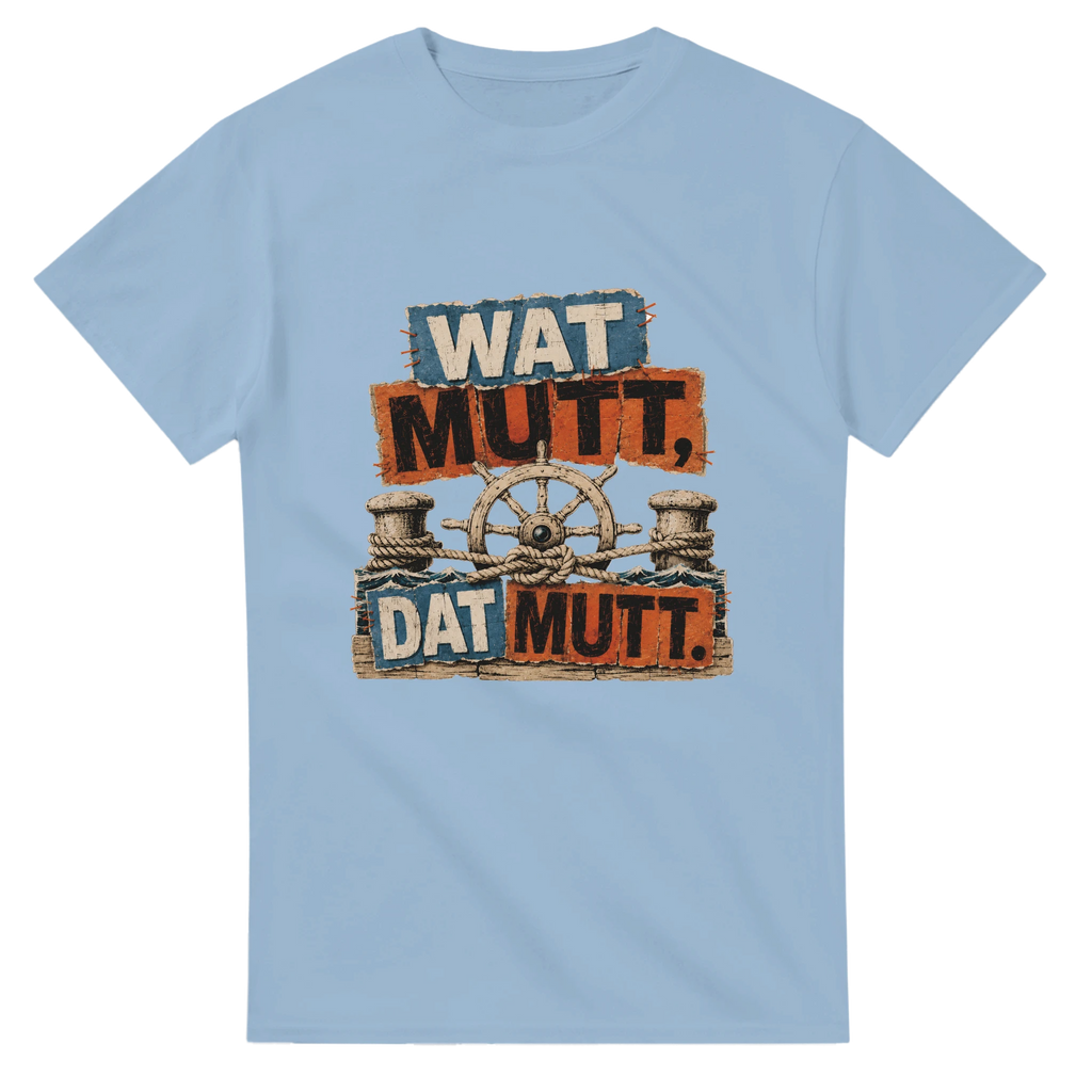 T-Shirt in Weiß mit Motiv „Wat Mutt, Dat Mutt.“