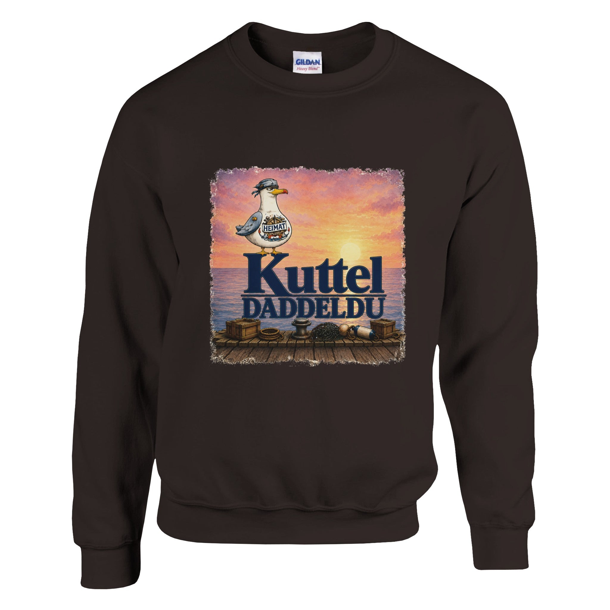 Pullover in Weiß mit Motiv „Kuttel Daddeldu“