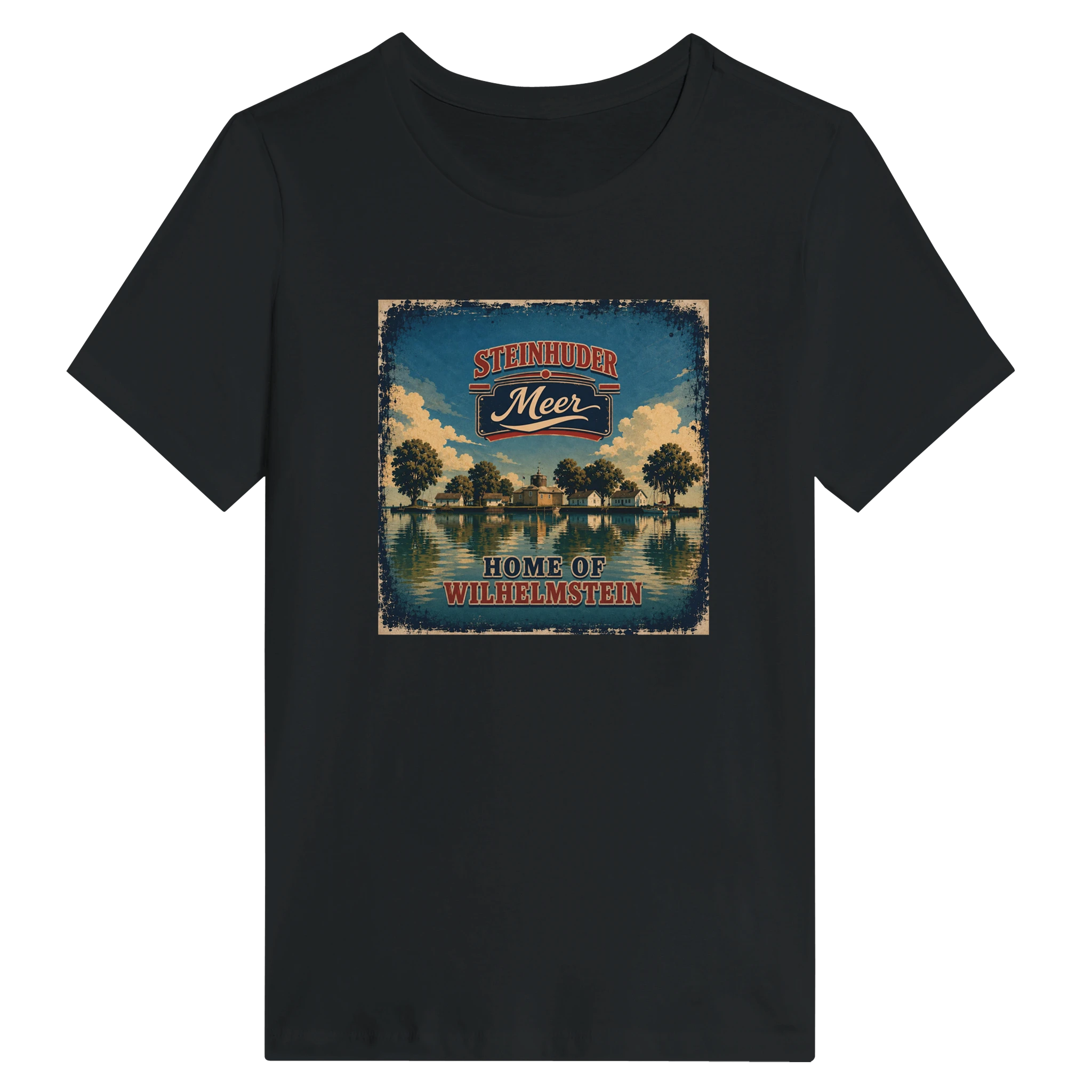 Damen-T-Shirt in Zitronengelb mit Motiv „Insel Wilhelmstein“