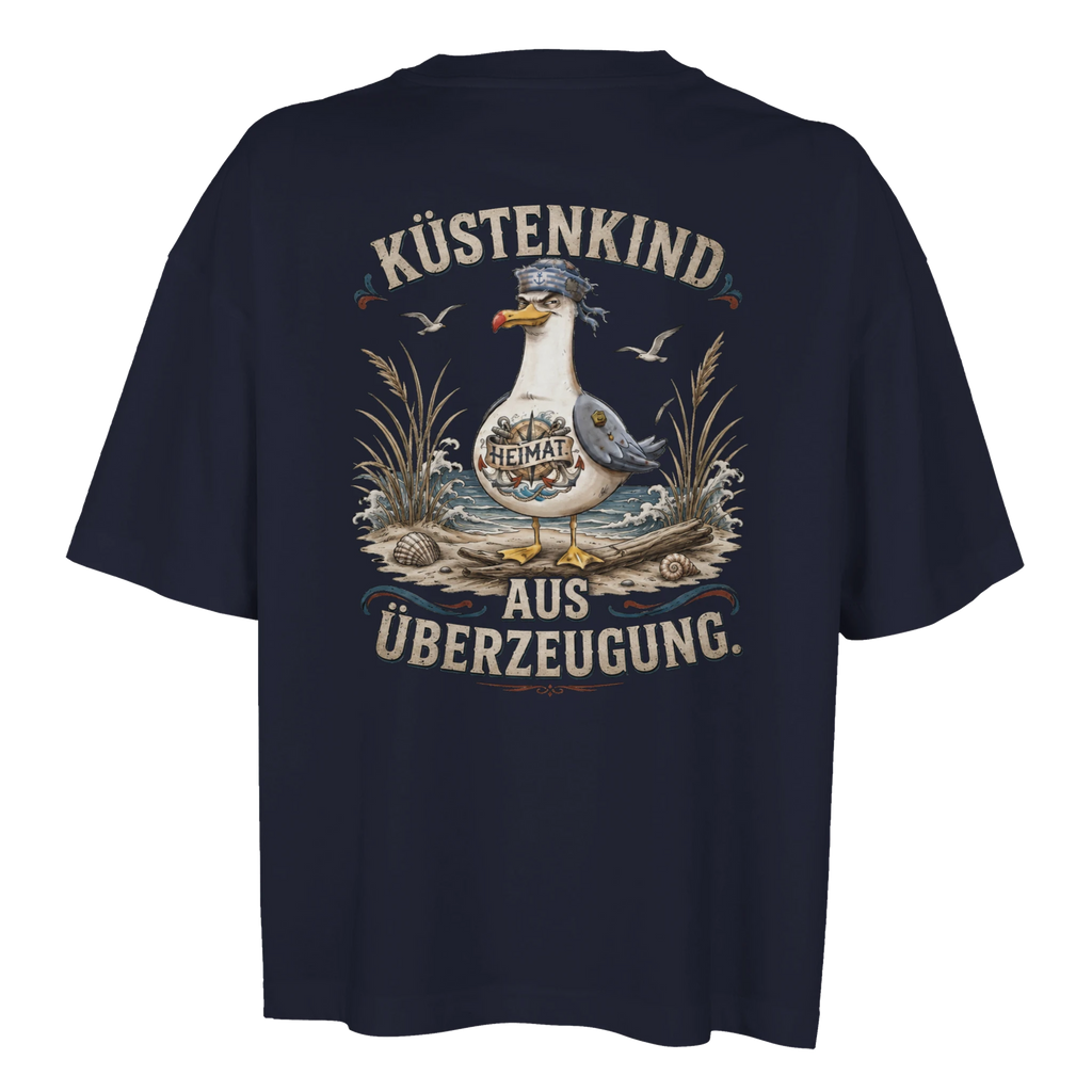 Damen-T-Shirt in Weiß mit Motiv „Küstenkind“