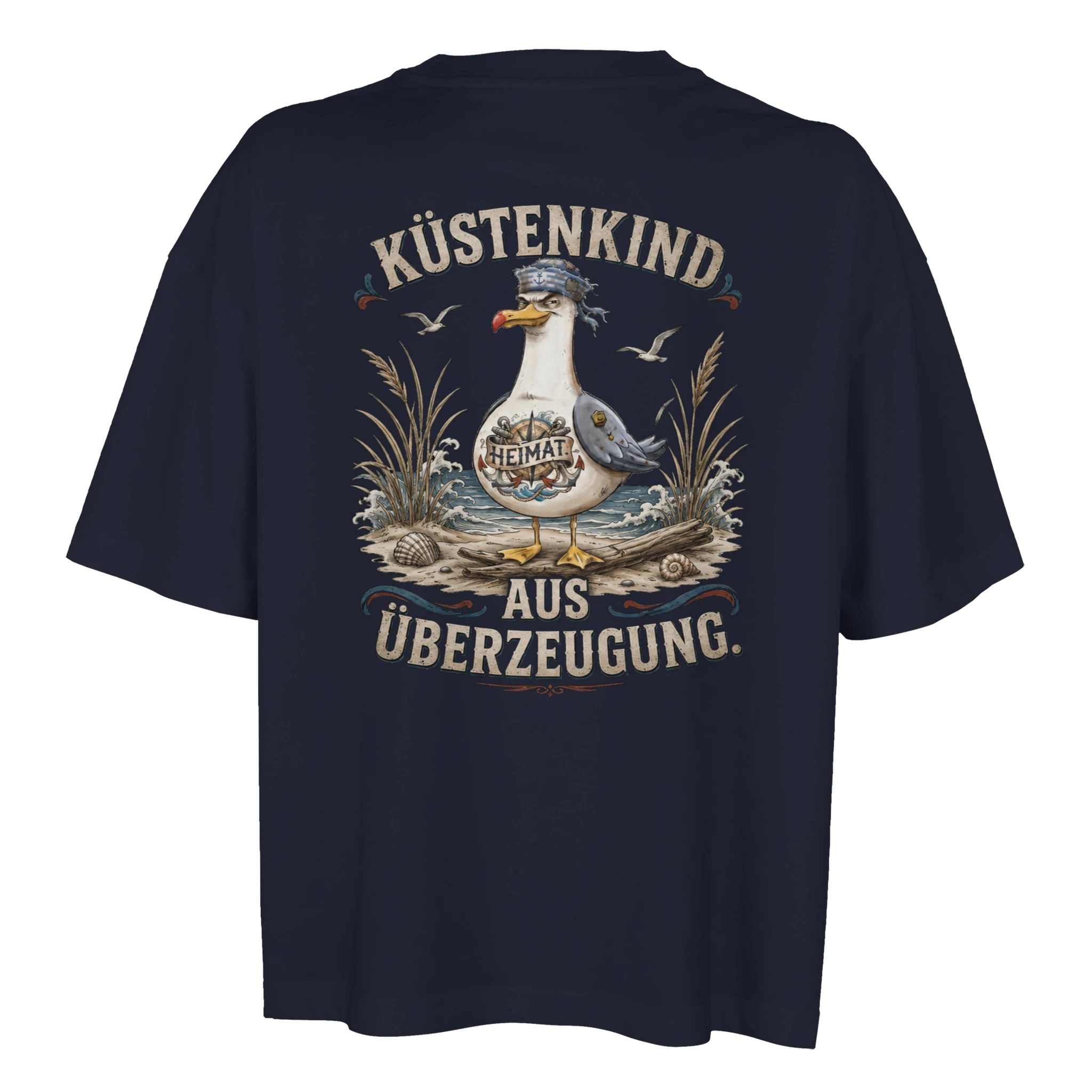 Damen-T-Shirt in Weiß mit Motiv „Küstenkind“
