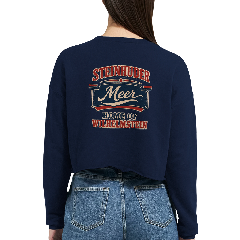 Damen-Pullover in Staubblau mit Motiv „Home of Wilhelmstein“