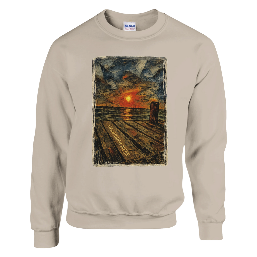 Pullover in Weiß mit Motiv „Steinhuder Meer Kunst“