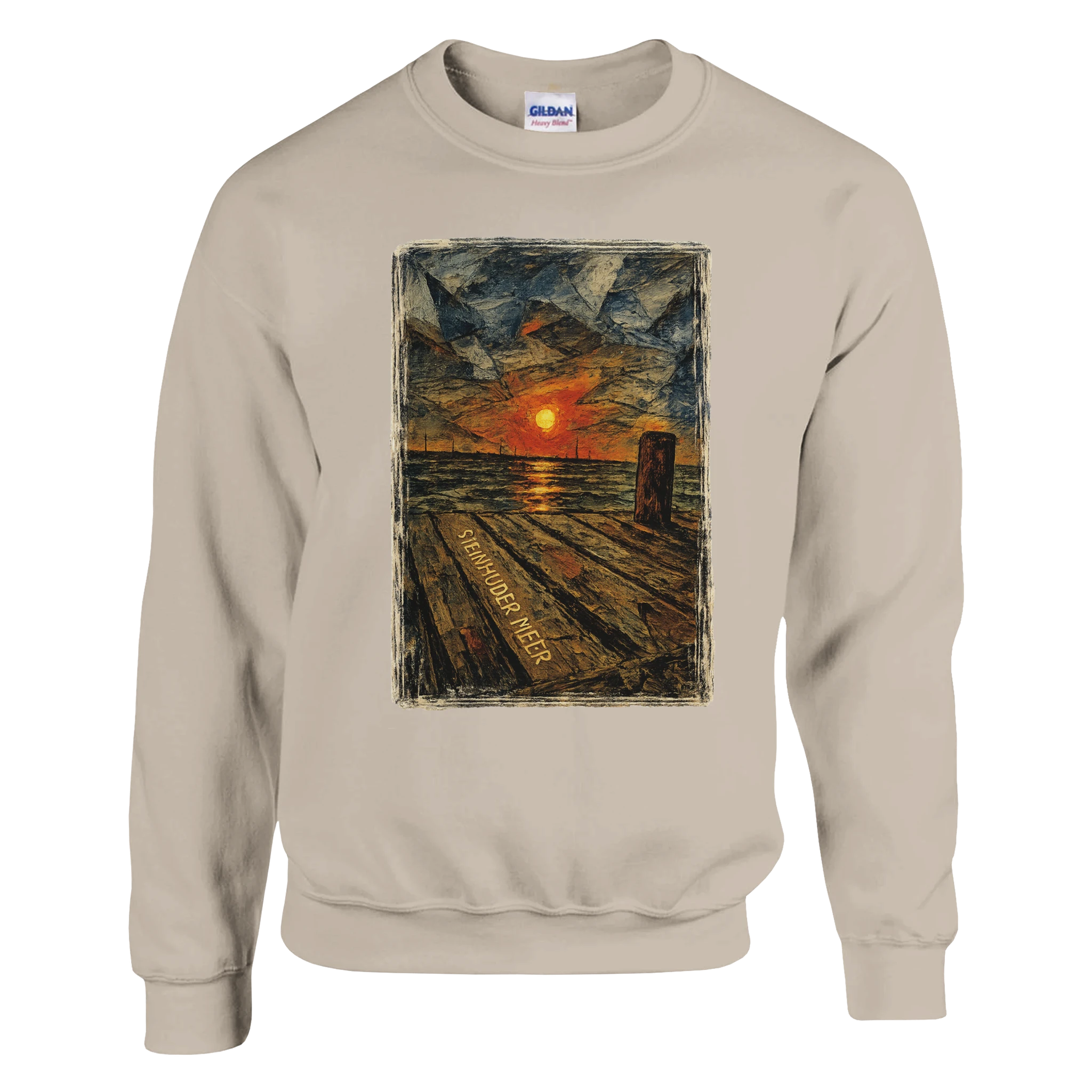 Pullover in Weiß mit Motiv „Steinhuder Meer Kunst“