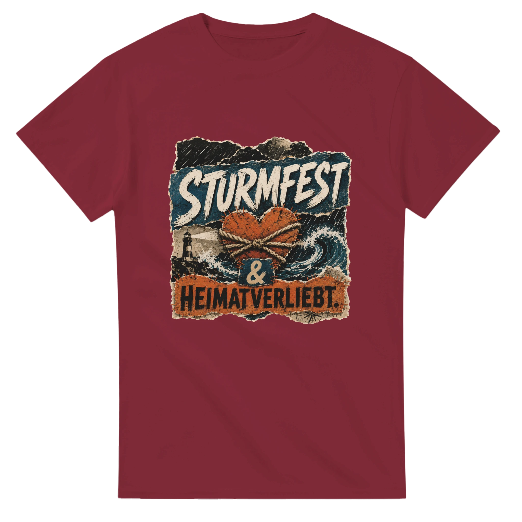T-Shirt in Natur mit Motiv „Sturmfest & Heimatverliebt.“