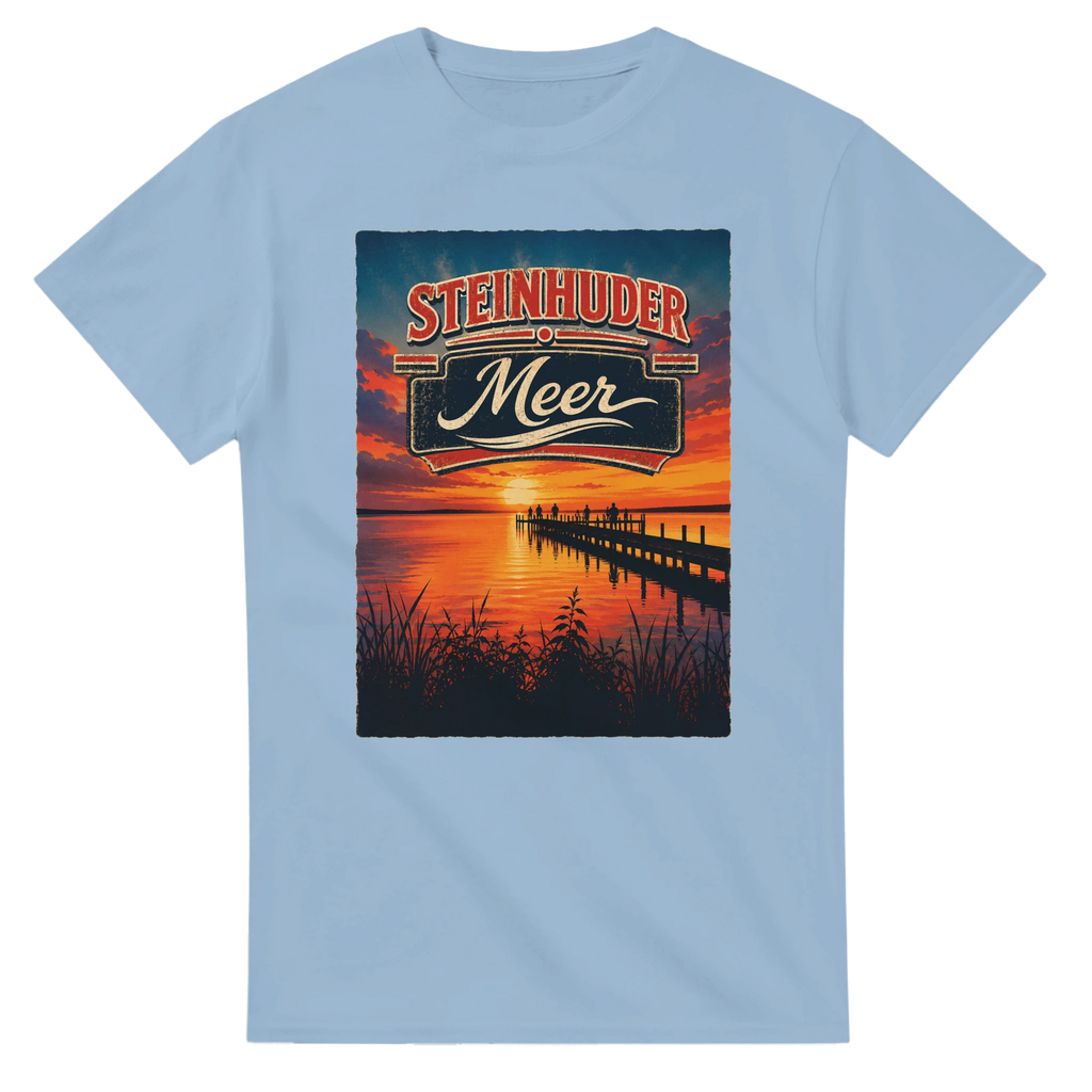 T-Shirt in Natur mit Motiv „Sunset Ratskeller Steg am Steinhuder Meer“
