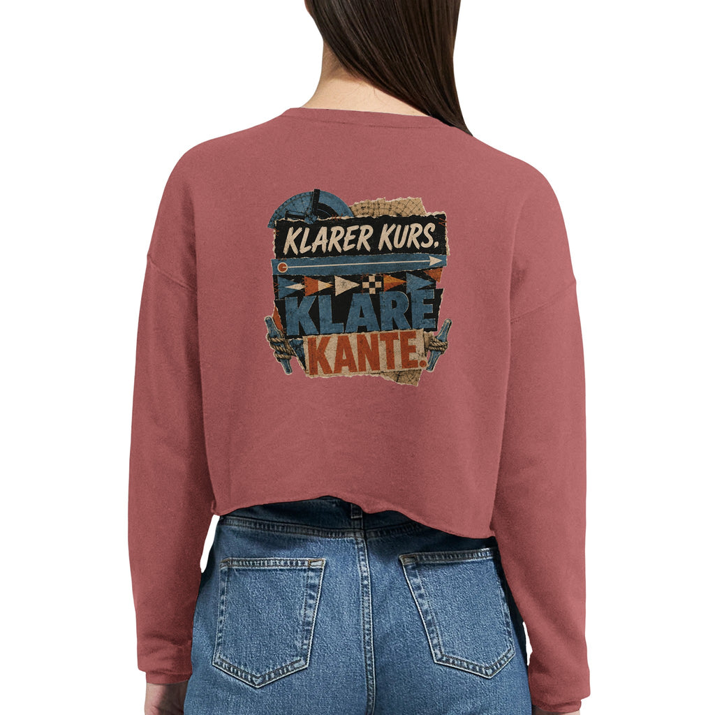 Damen-Pullover in Mauve mit Motiv „Klarer Kurs. Klare Kante.“