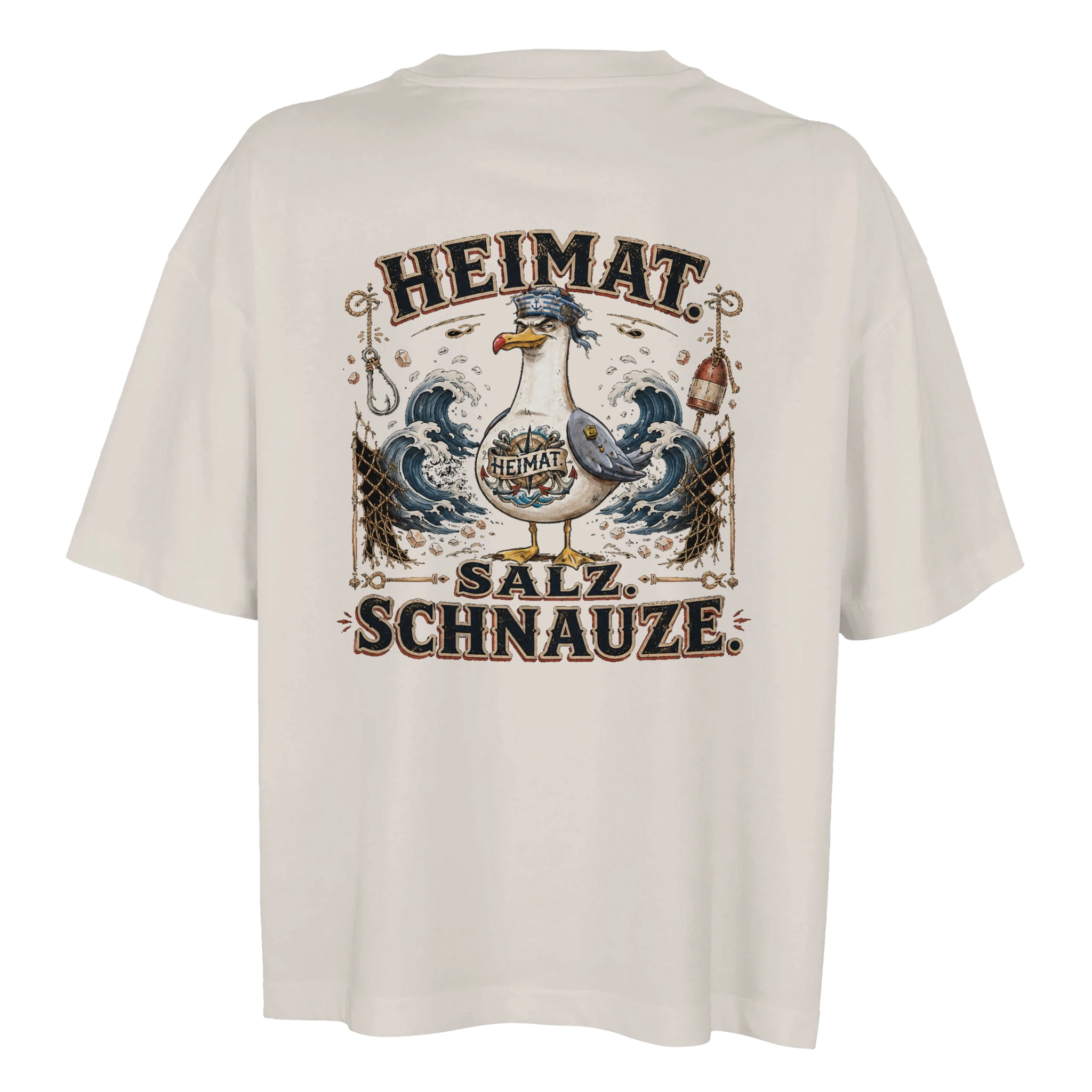 Damen-T-Shirt in Hellgelb mit Motiv „Heimat Salz Schnauze“