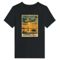 Damen-T-Shirt in Weiß mit Motiv „Segler am Steinhuder Meer beim Sunset“