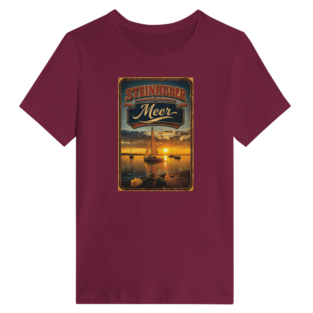 Damen-T-Shirt in Weiß mit Motiv „White Night am Wilhelmstein mit Sunset“