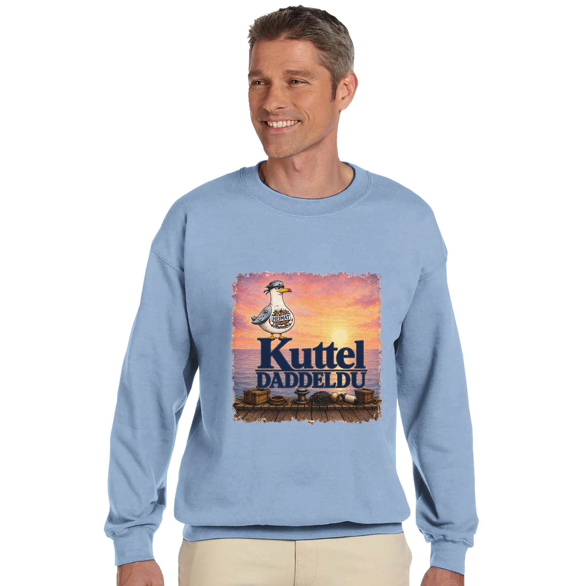 Pullover in Hellrosa mit Motiv „Kuttel Daddeldu“