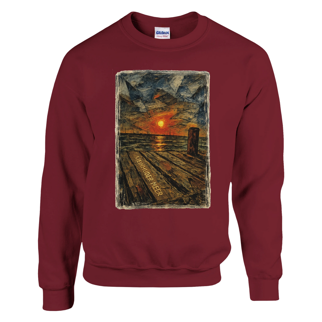 Pullover in Weiß mit Motiv „Steinhuder Meer Kunst“