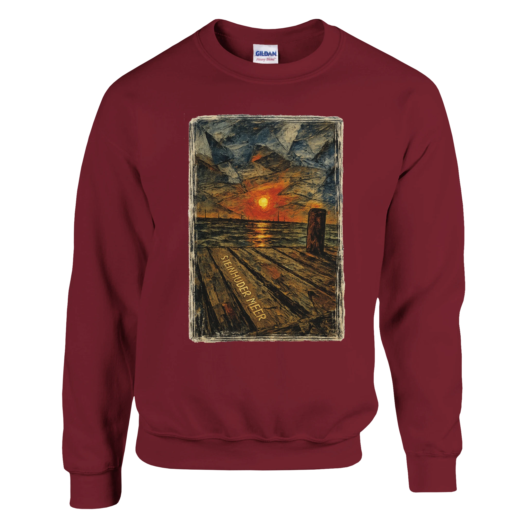 Pullover in Weiß mit Motiv „Steinhuder Meer Kunst“