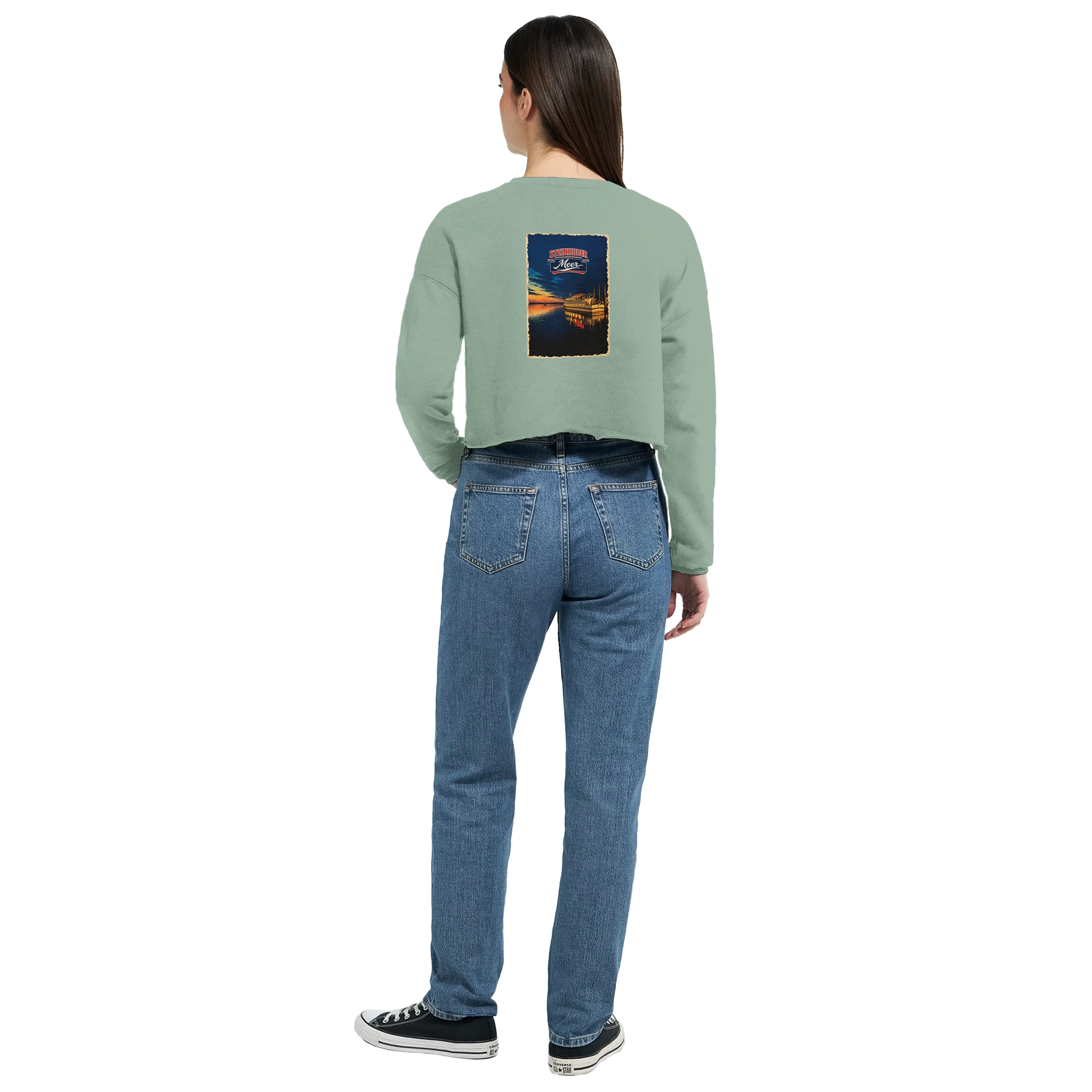 Damen-Pullover in Mauve mit Motiv „MS Steinhude Abendstimmung“