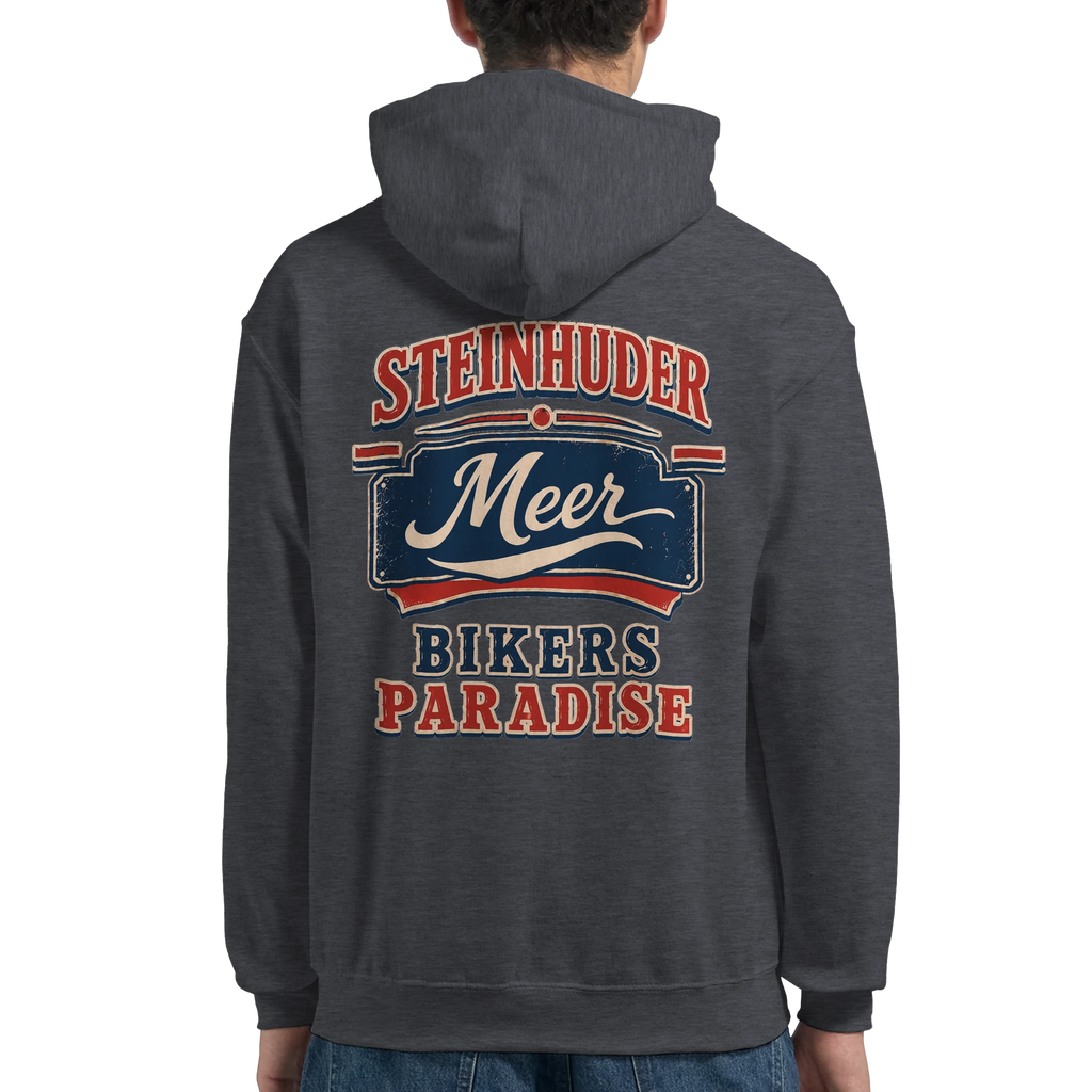 Hoodie in Weiß mit Motiv „Bikers Paradise“