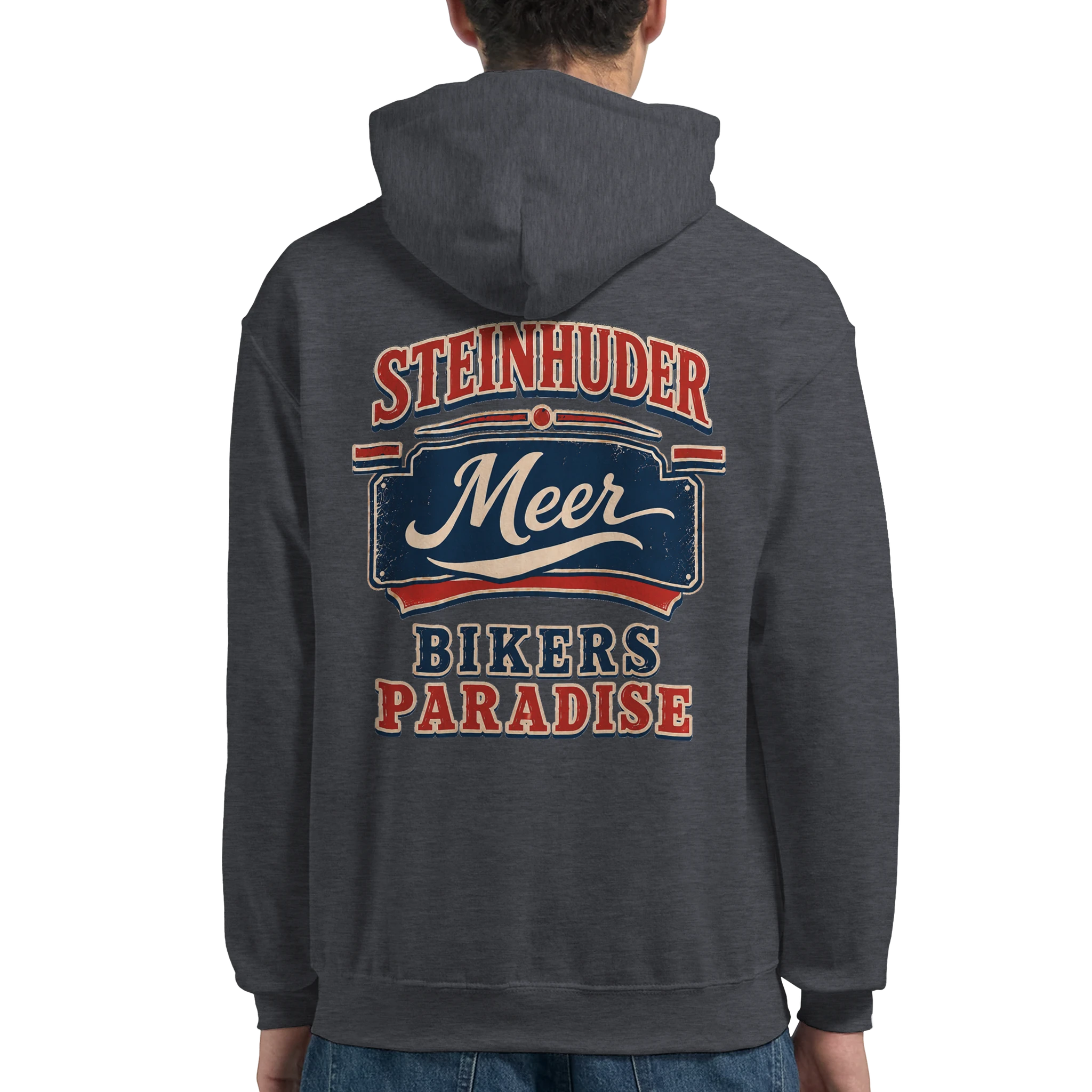Hoodie in Weiß mit Motiv „Bikers Paradise“