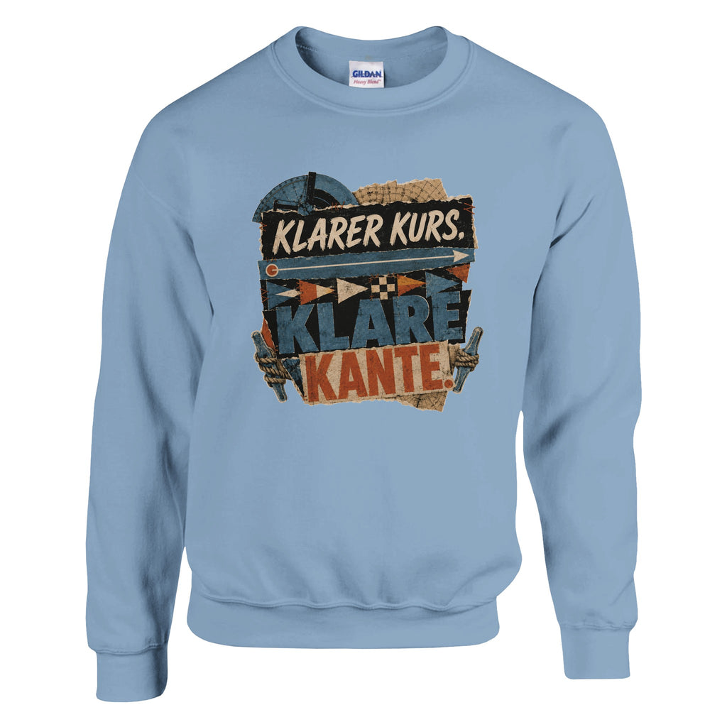 Pullover in Weiß mit Motiv „Klarer Kurs. Klare Kante.“