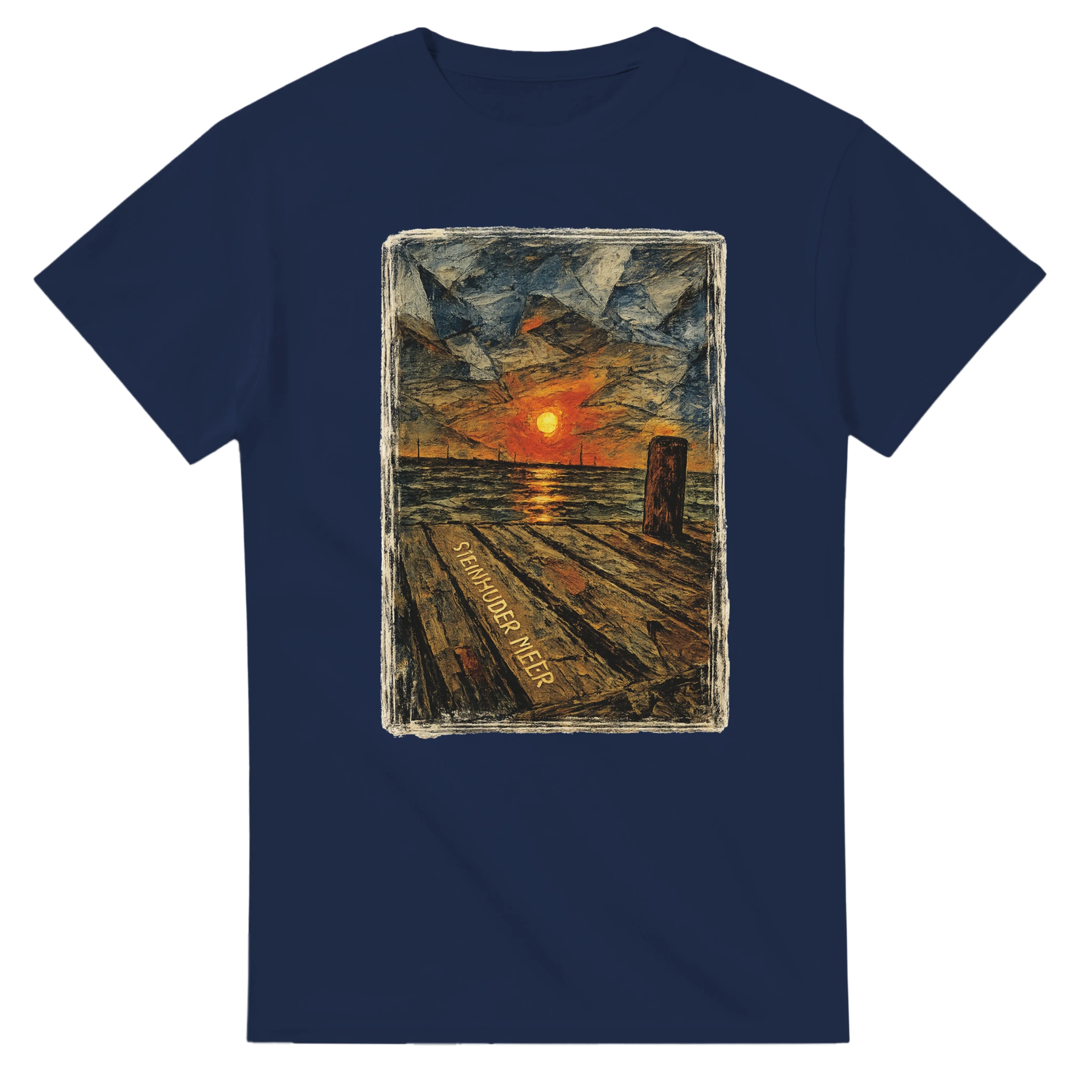 T-Shirt in Weiß mit Motiv „Steinhuder Meer Kunst“