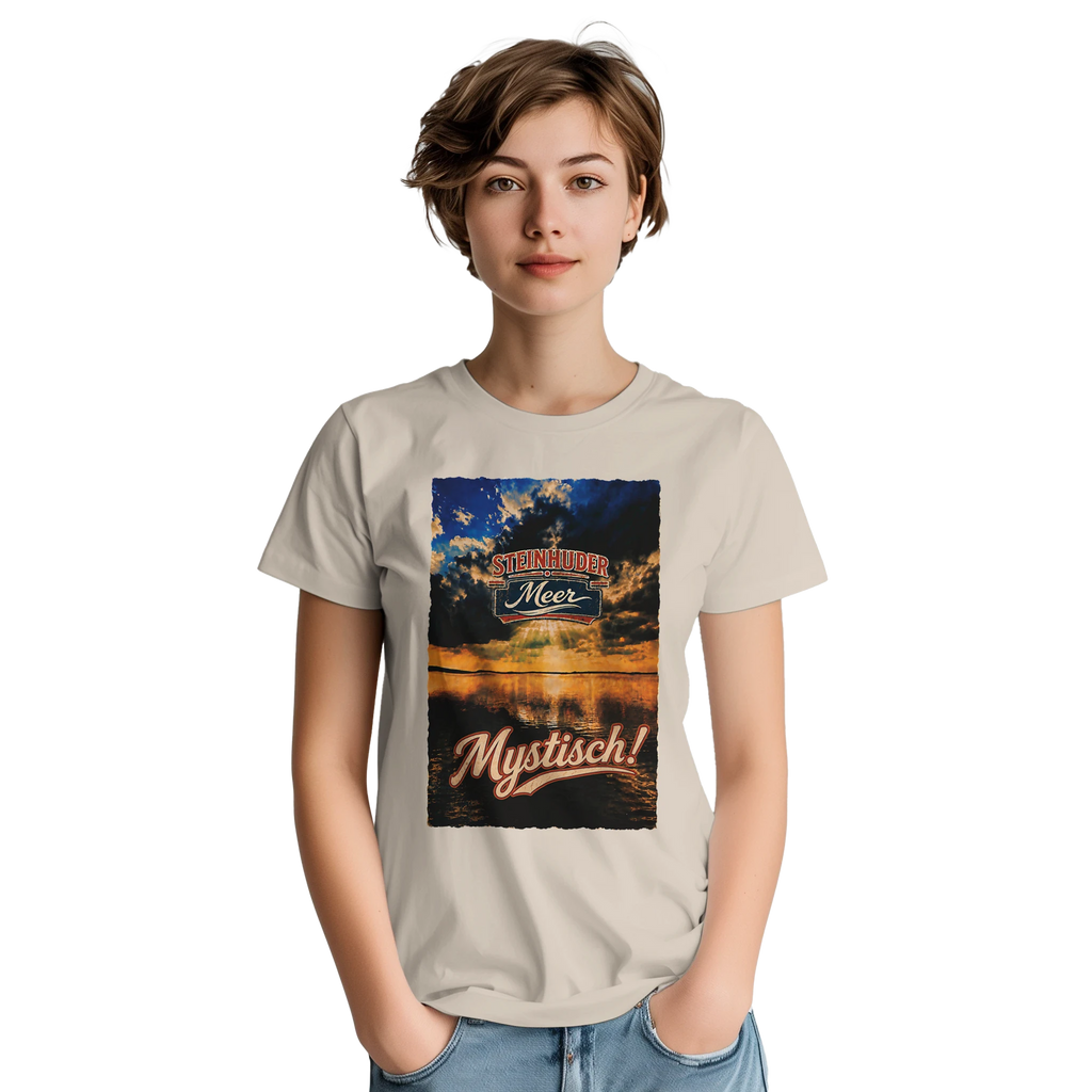 T-Shirt in Sand mit Motiv „Mystisch“