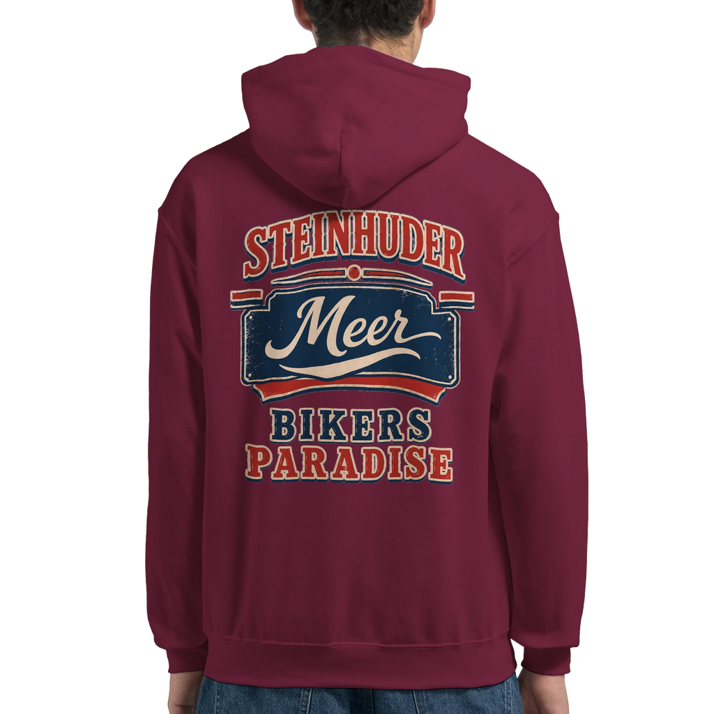 Hoodie in Weiß mit Motiv „Bikers Paradise“