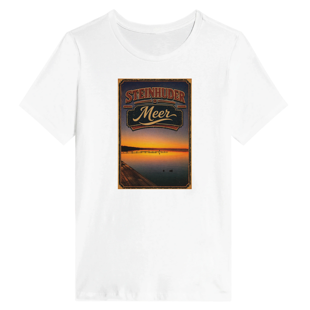 Damen-T-Shirt in Weiß mit Motiv „Steg an der Planke“