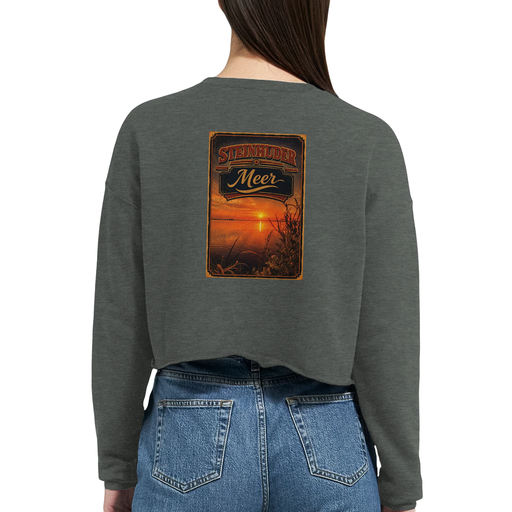 Damen-Pullover in Mauve mit Motiv „Sunset am Steinhuder Meer“