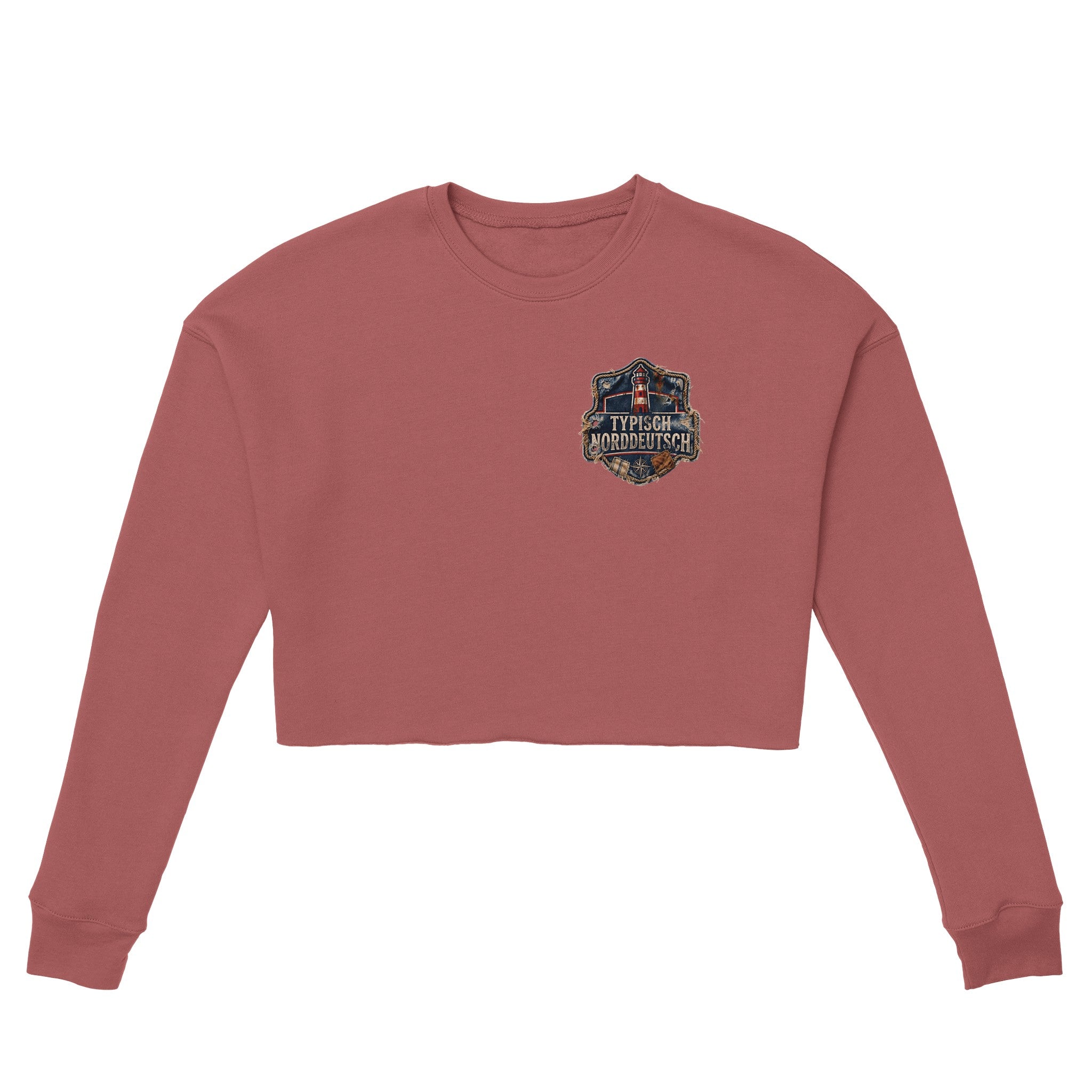 Damen-Pullover in Mauve mit Motiv „Steife Brise. Weiches Herz.“