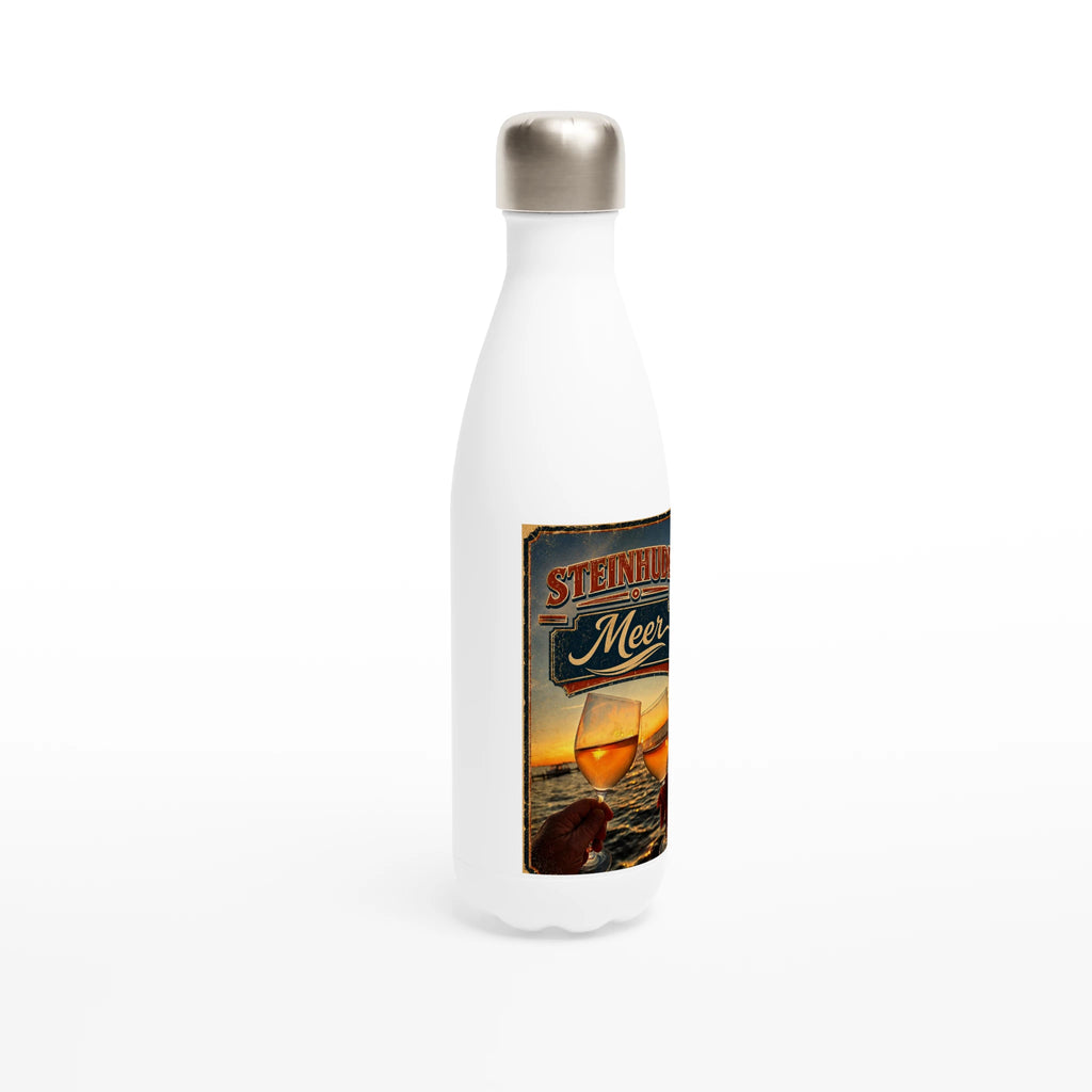 Weiße Edelstahl-Wasserflasche, 500 ml