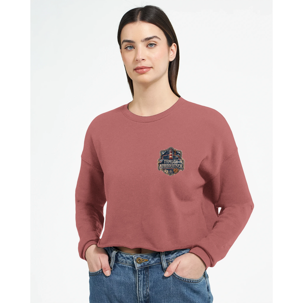 Damen-Pullover in Mauve mit Motiv „Mehr Meer. Weniger Drama.“