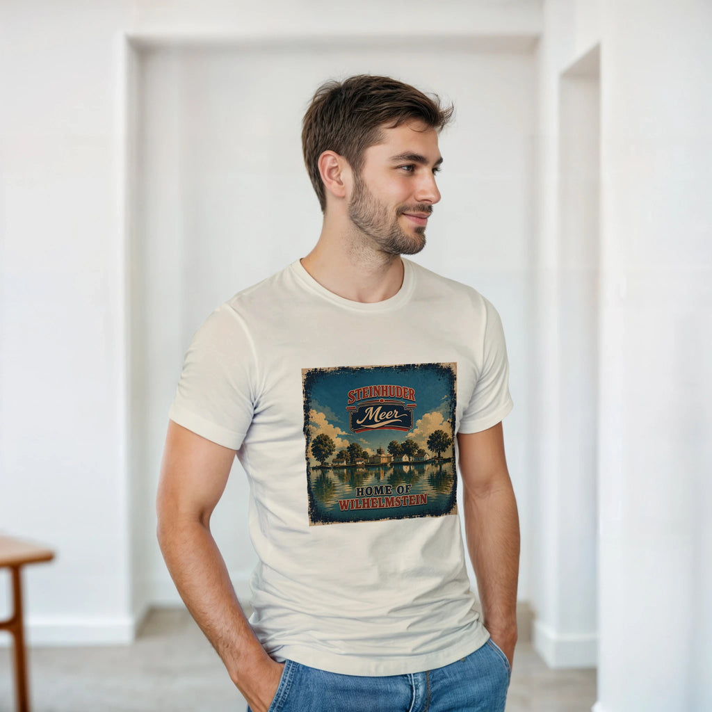 T-Shirt in Sand mit Motiv „Insel Wilhelmstein“